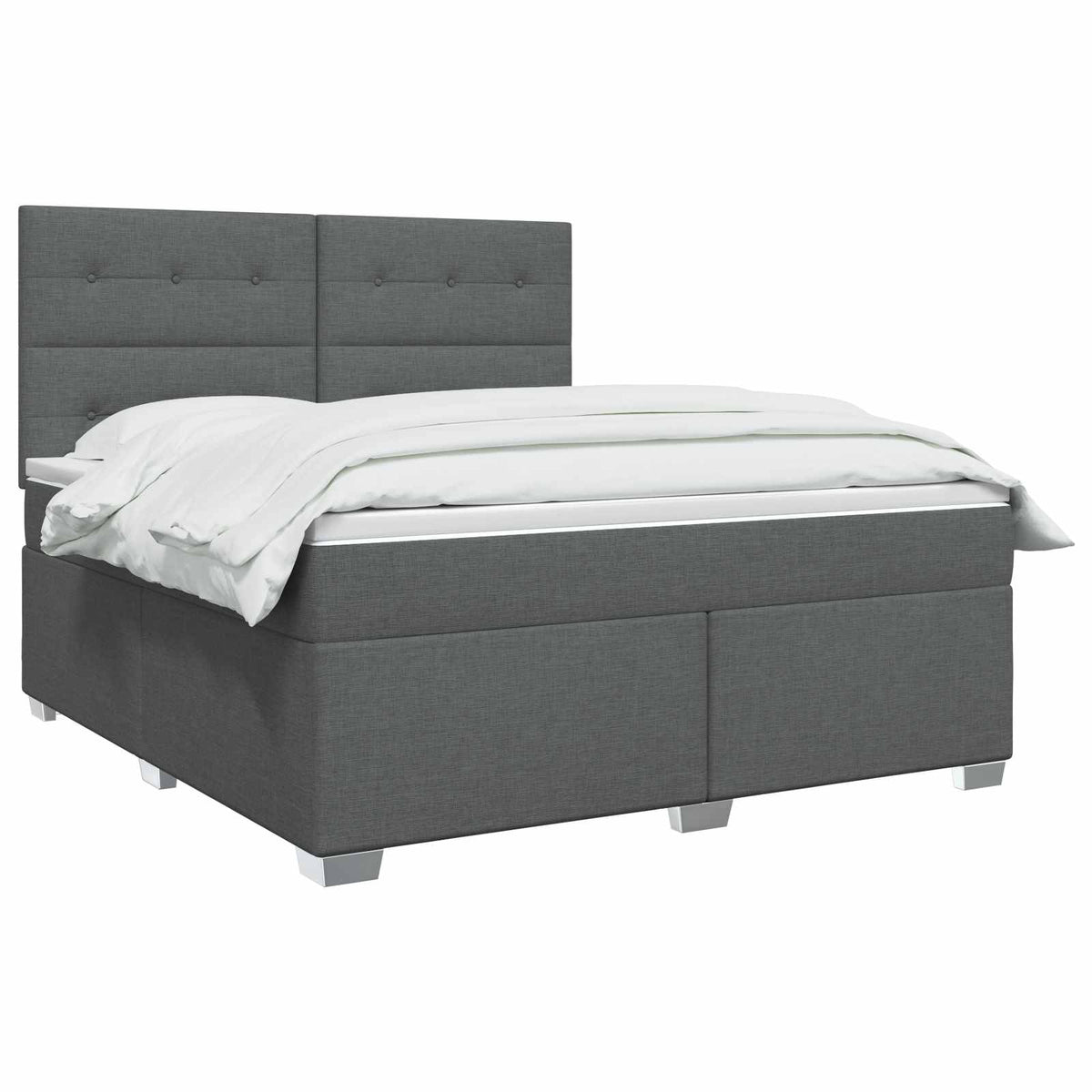 Lit boxspring avec matelas Gris foncé 140 x 200 cm Tissu