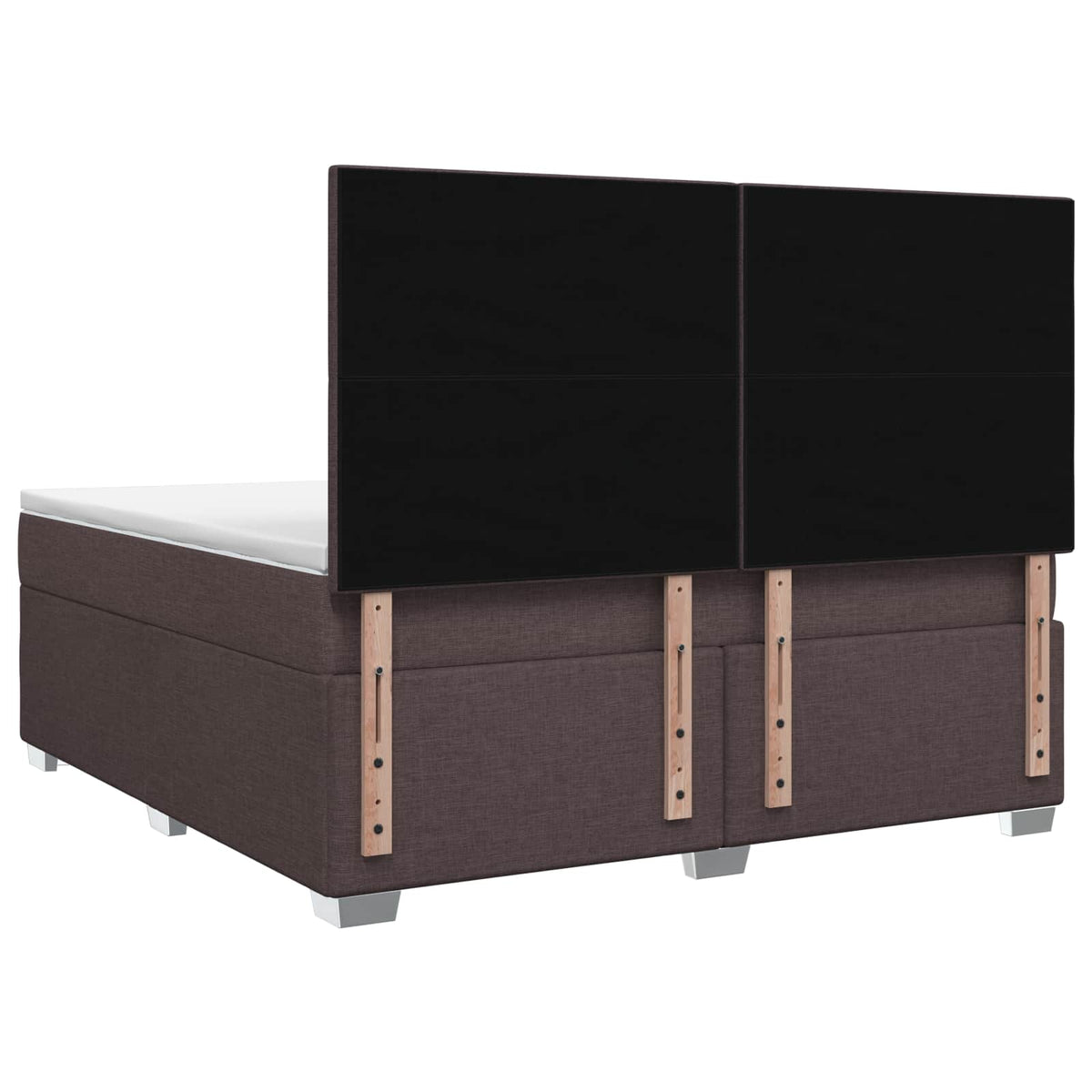 Lit boxspring avec matelas Marron foncé 140 x 200 cm Tissu