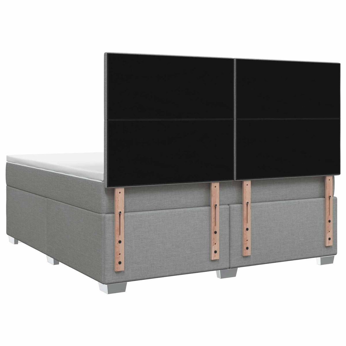Lit boxspring avec matelas Gris clair 140 x 200 cm Tissu