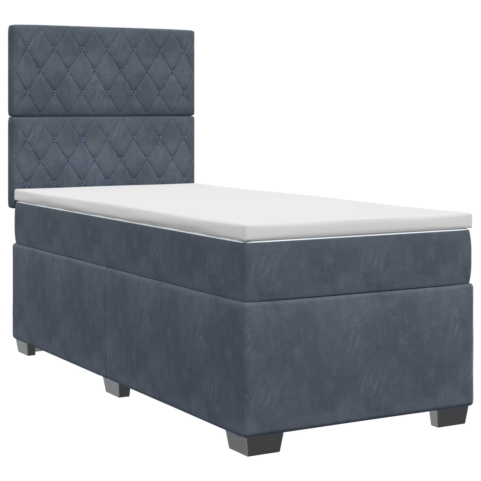 Lit boxspring avec matelas Gris foncé 80 x 200 cm Velours