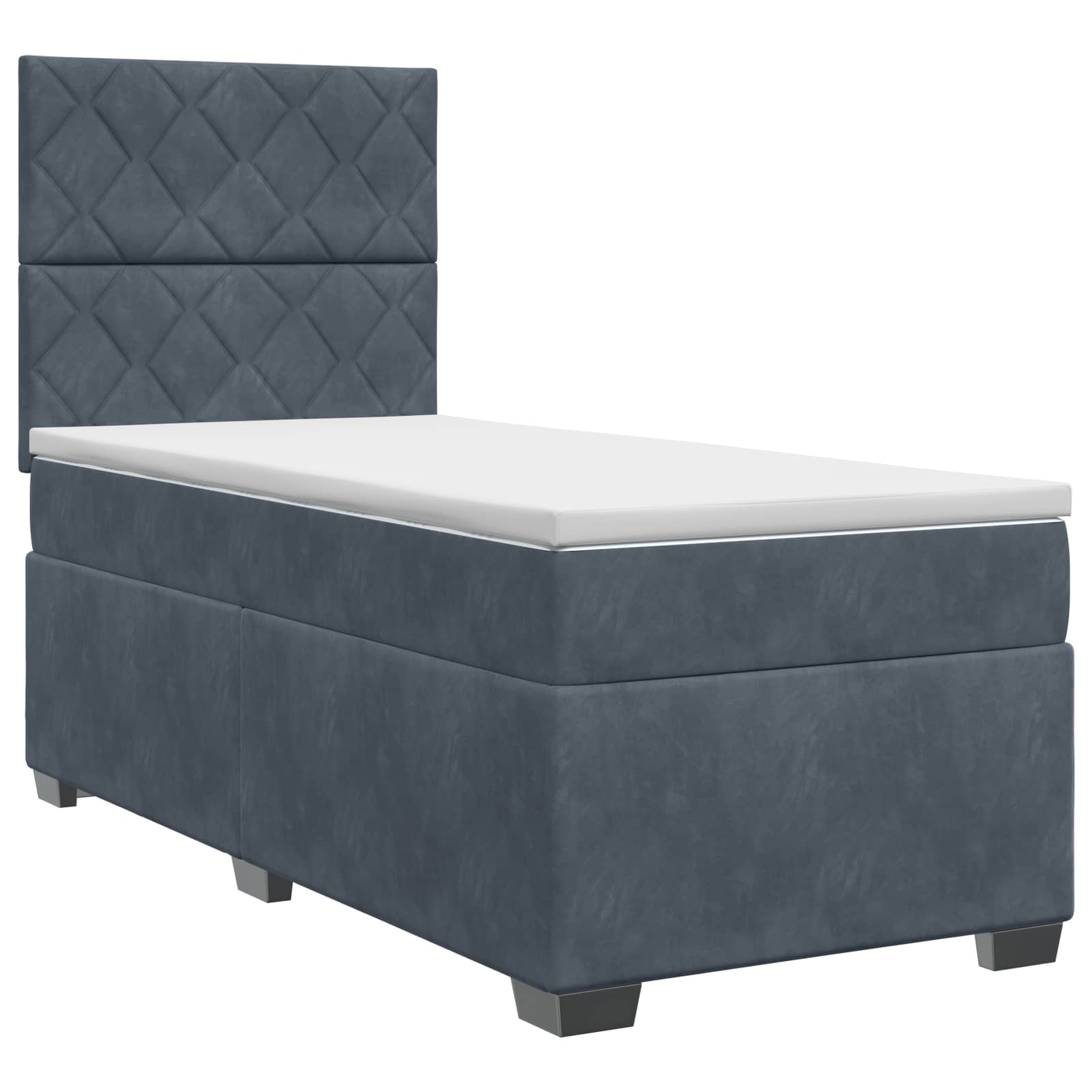 Lit boxspring avec matelas Gris foncé 80 x 200 cm Velours - XIOS