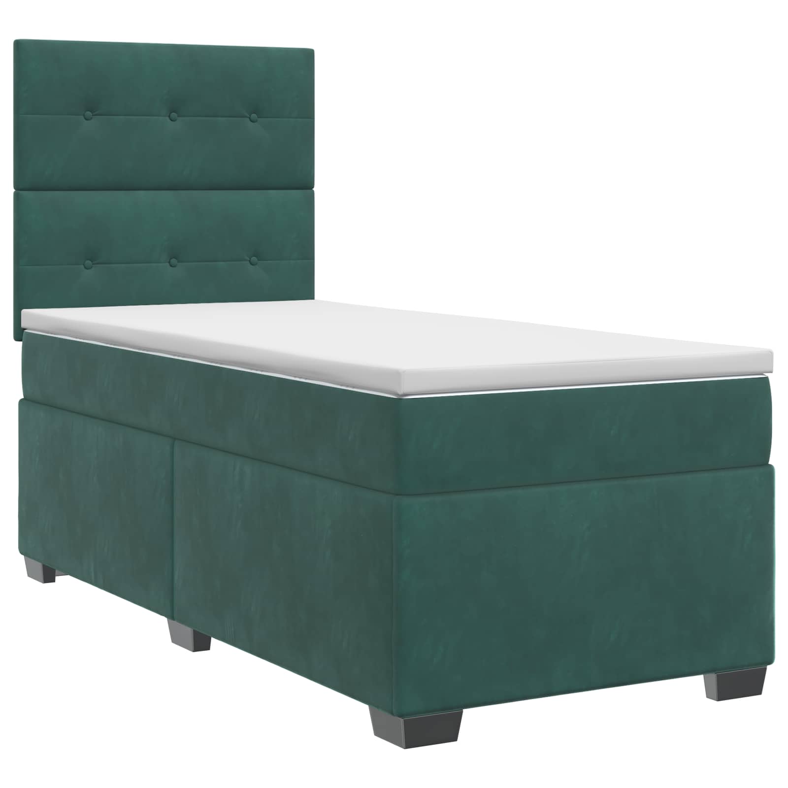 Lit boxspring avec matelas Vert foncé 90 x 190 cm Velours