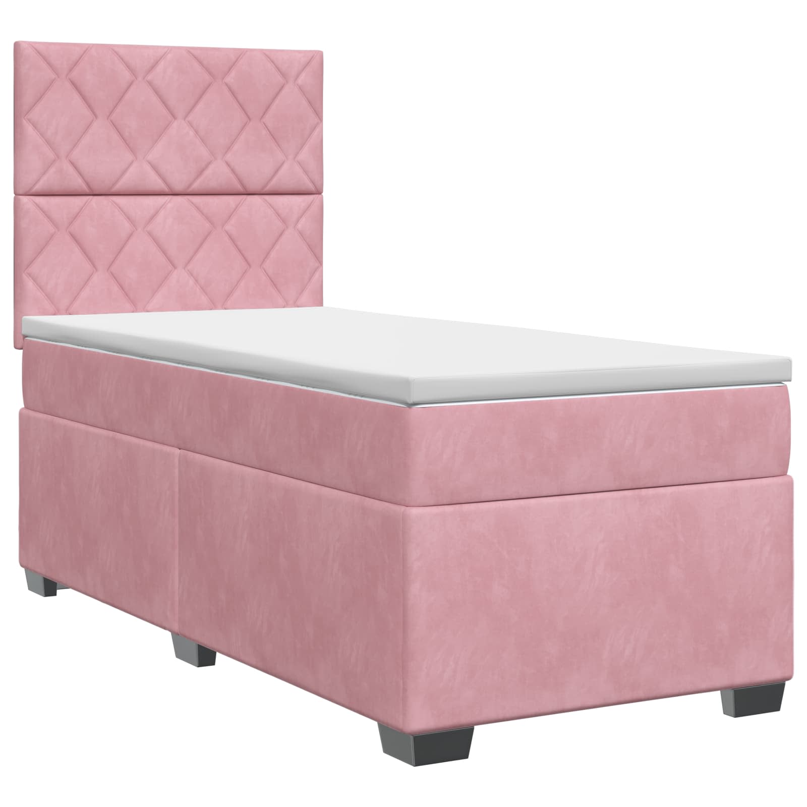 Lit boxspring avec matelas Rose 100 x 200 cm Velours