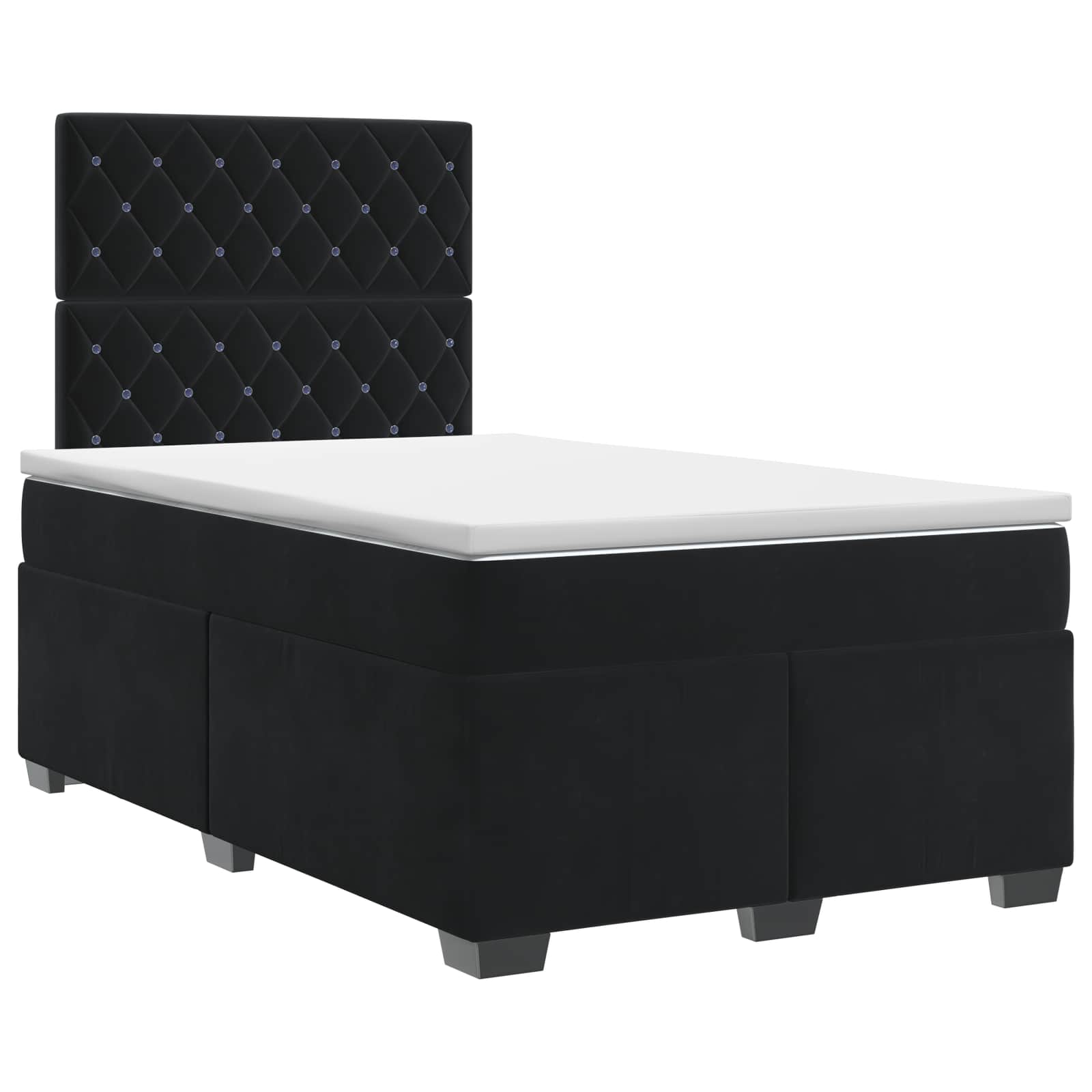 Lit boxspring avec matelas Noir 120 x 190 cm Velours