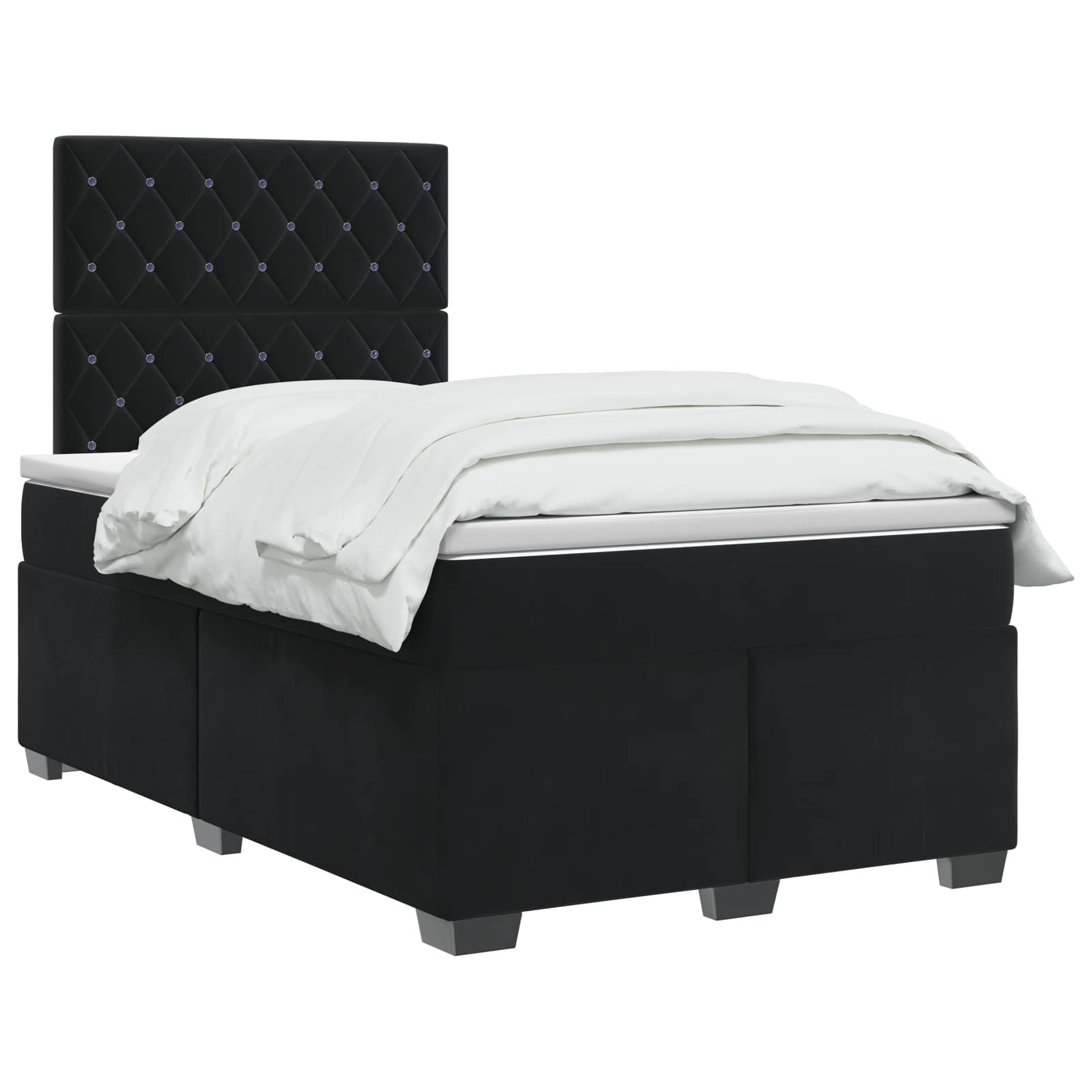 Lit boxspring avec matelas Noir 120 x 190 cm Velours