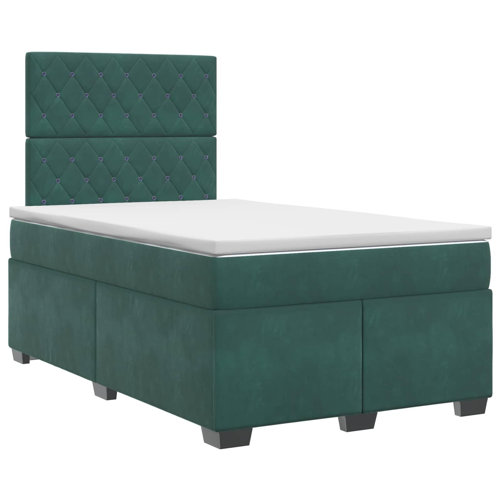 Lit boxspring avec matelas Vert foncé 120 x 200 cm Velours - XIOS
