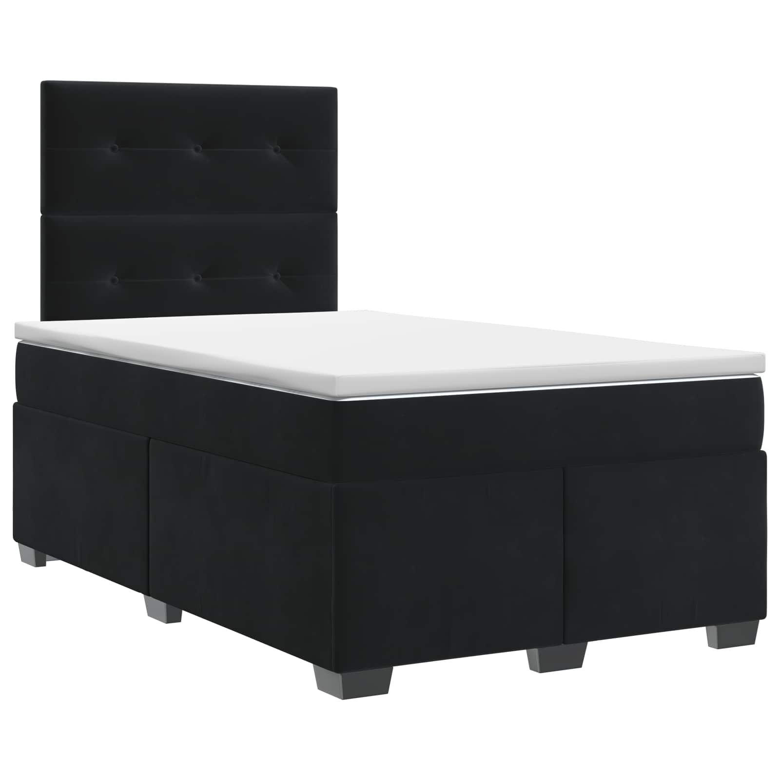 Lit boxspring avec matelas Noir 120 x 200 cm Velours - XIOS
