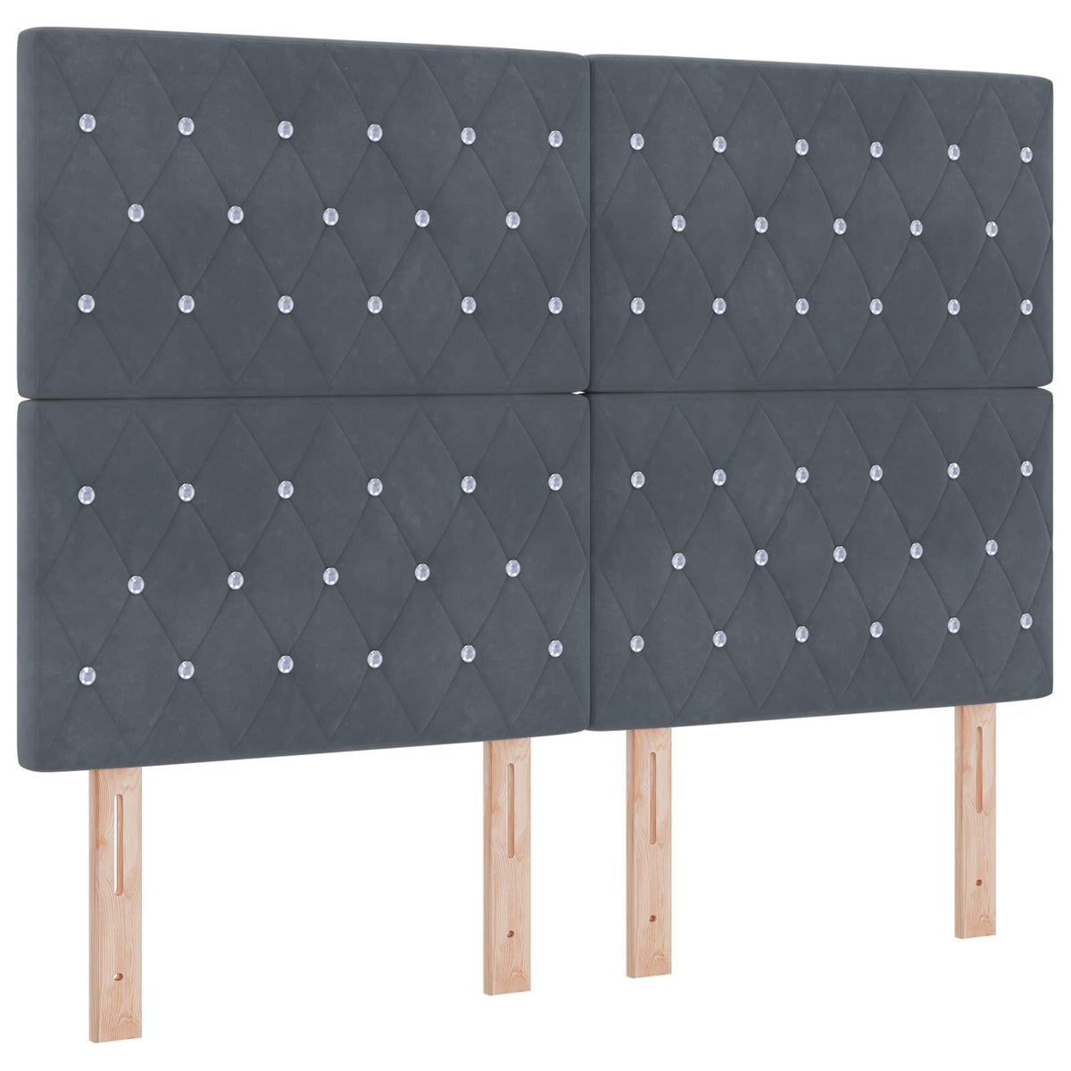 Lit boxspring avec matelas Gris foncé 140 x 190 cm Velours
