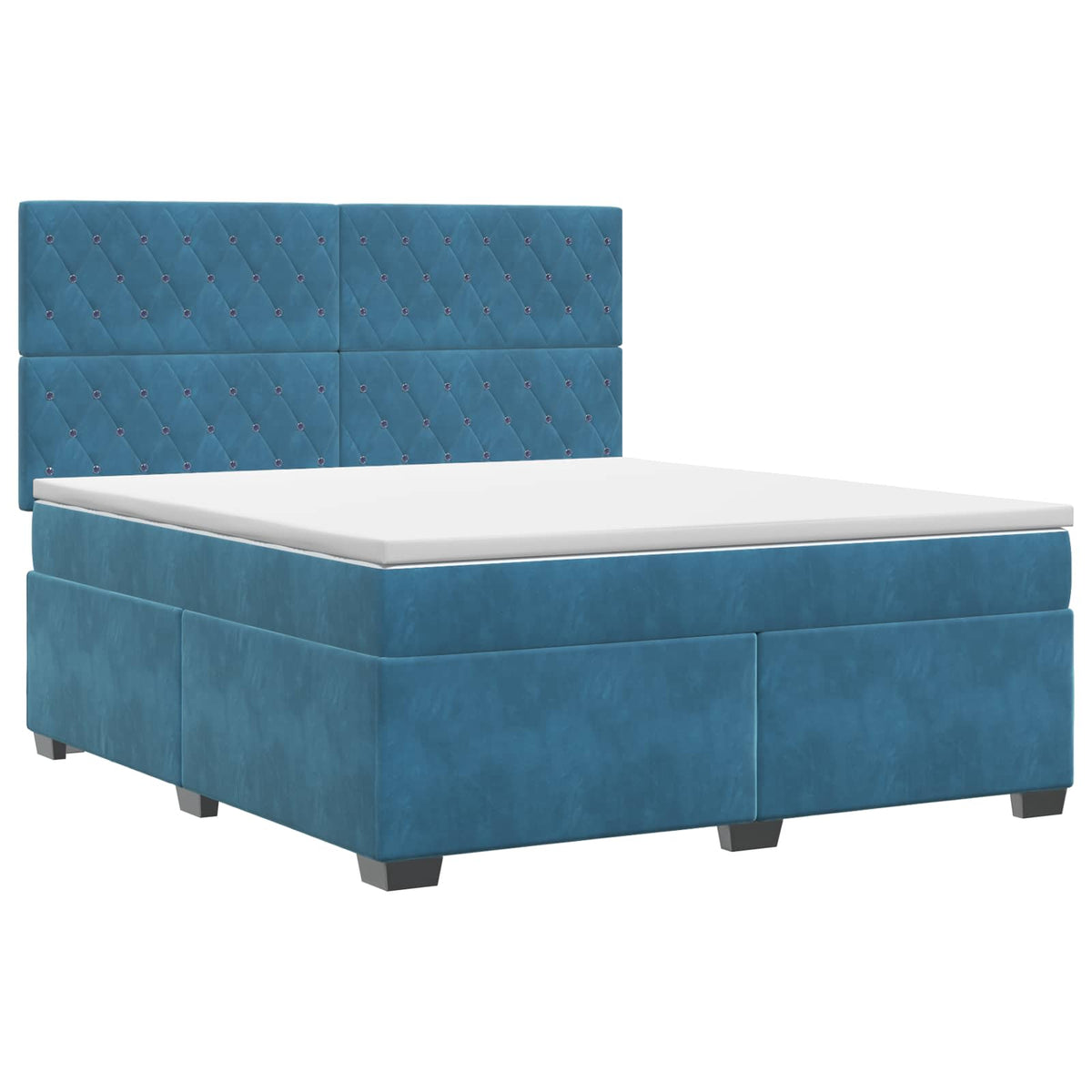 Lit boxspring avec matelas Bleu 140 x 190 cm Velours