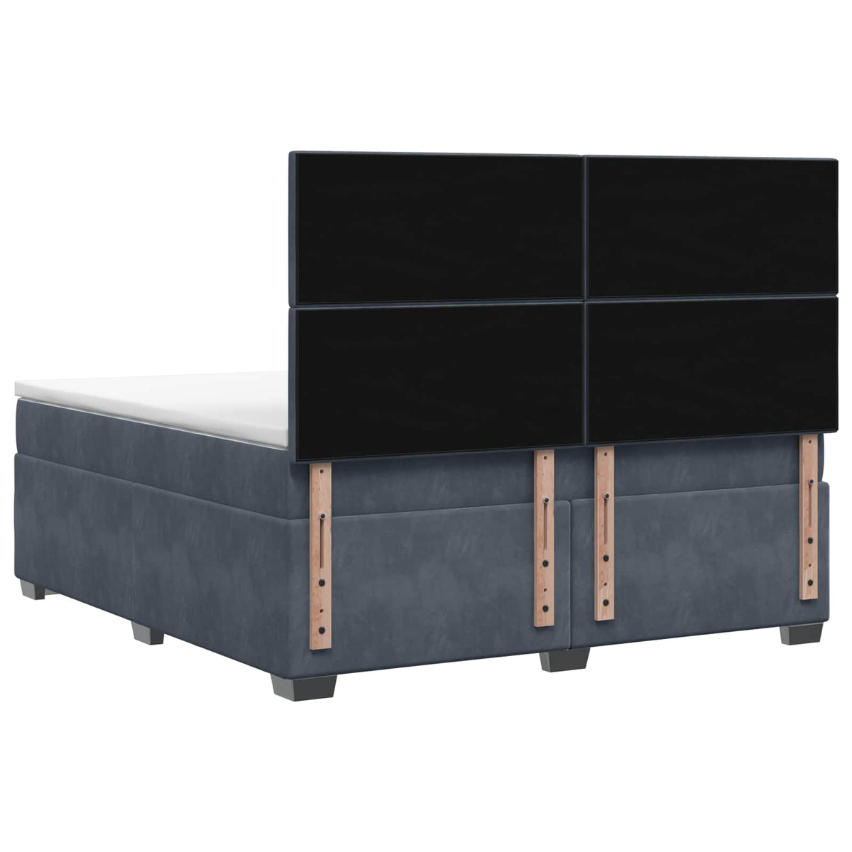 Lit boxspring avec matelas Gris foncé 140 x 190 cm Velours