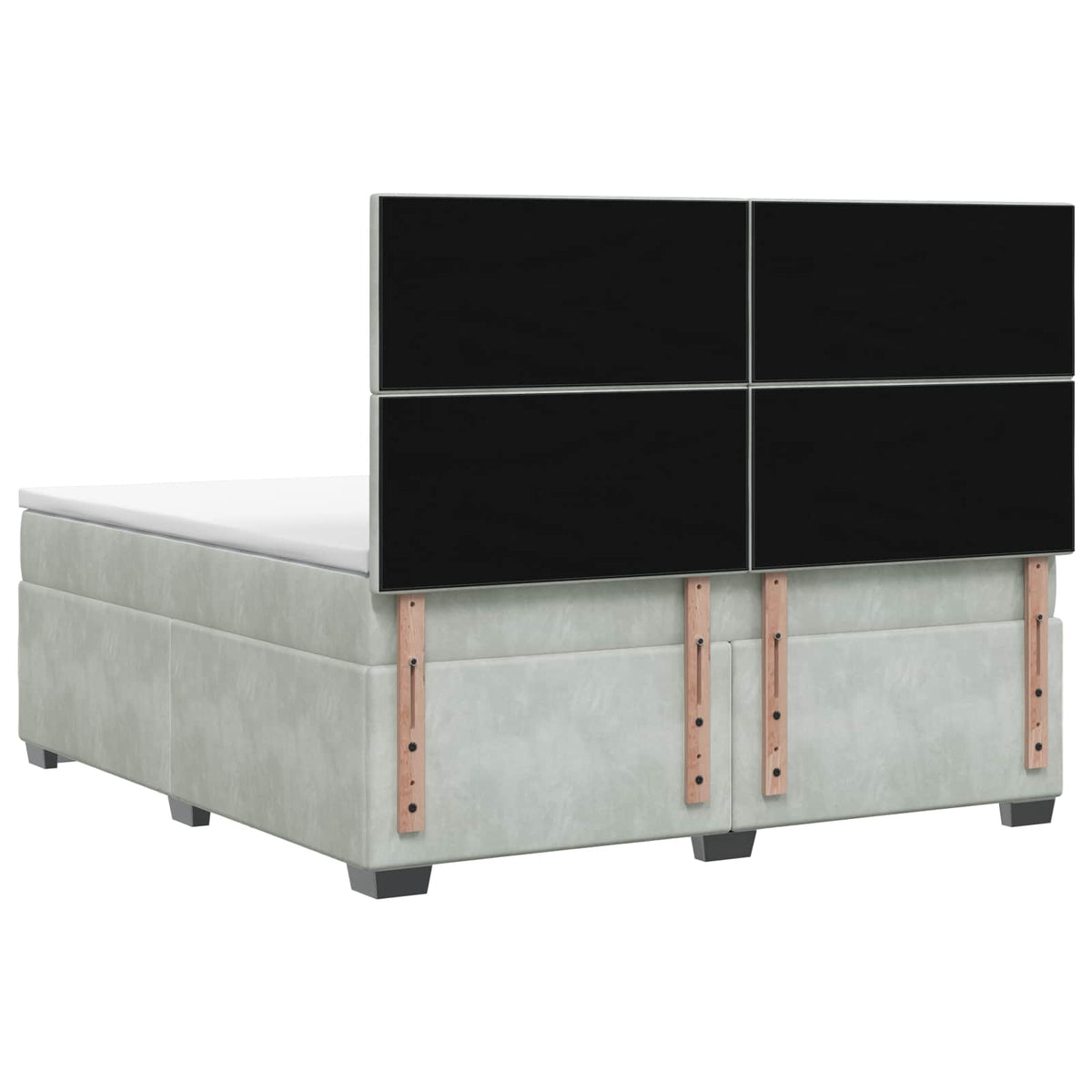 Lit boxspring avec matelas Gris clair 140 x 190 cm Velours