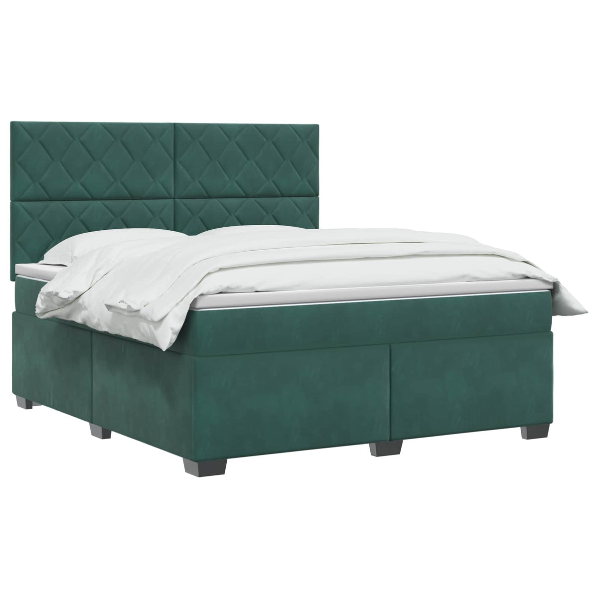 Lit boxspring avec matelas Vert foncé 140 x 190 cm Velours