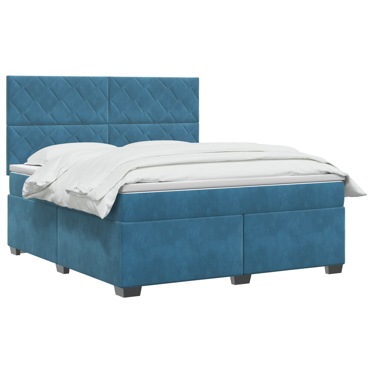 Lit boxspring avec matelas Bleu 140 x 190 cm Velours