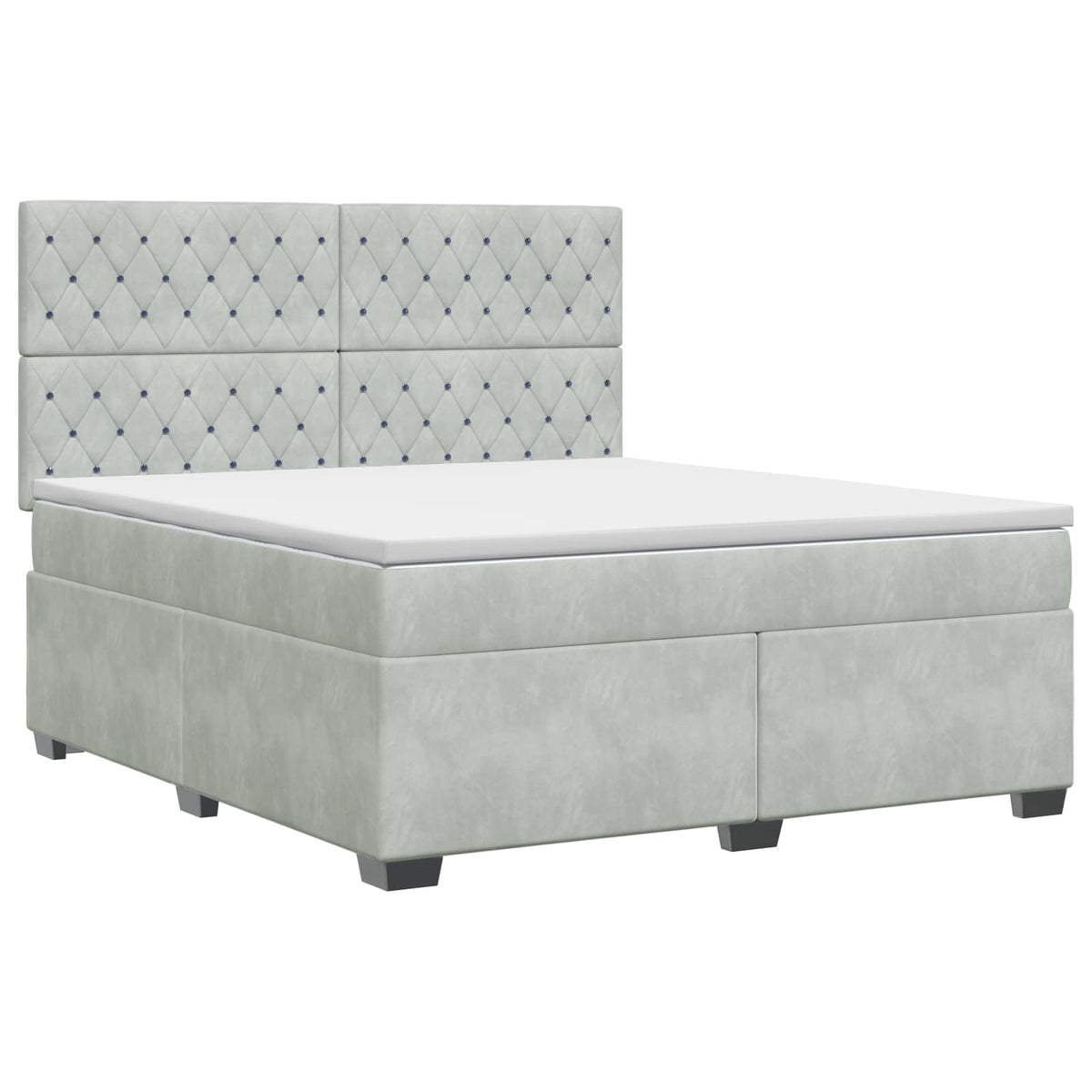 Lit boxspring avec matelas Gris clair 140 x 200 cm Velours