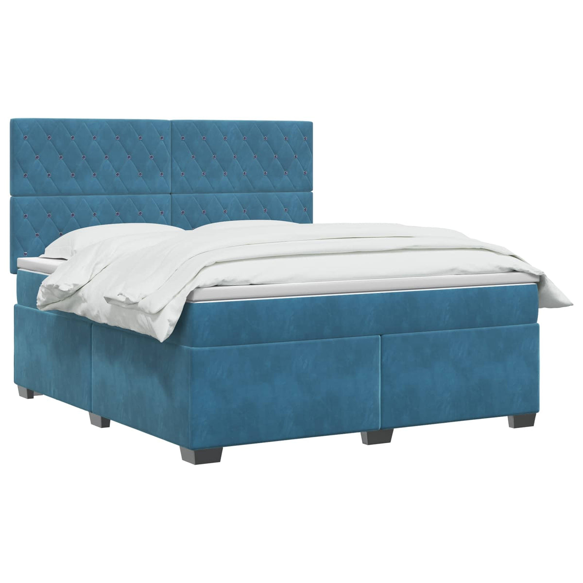 Lit boxspring avec matelas Bleu 140 x 200 cm Velours