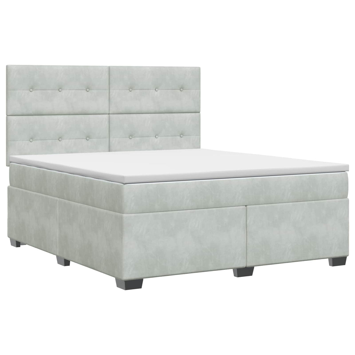Lit boxspring avec matelas Gris clair 140 x 200 cm Velours