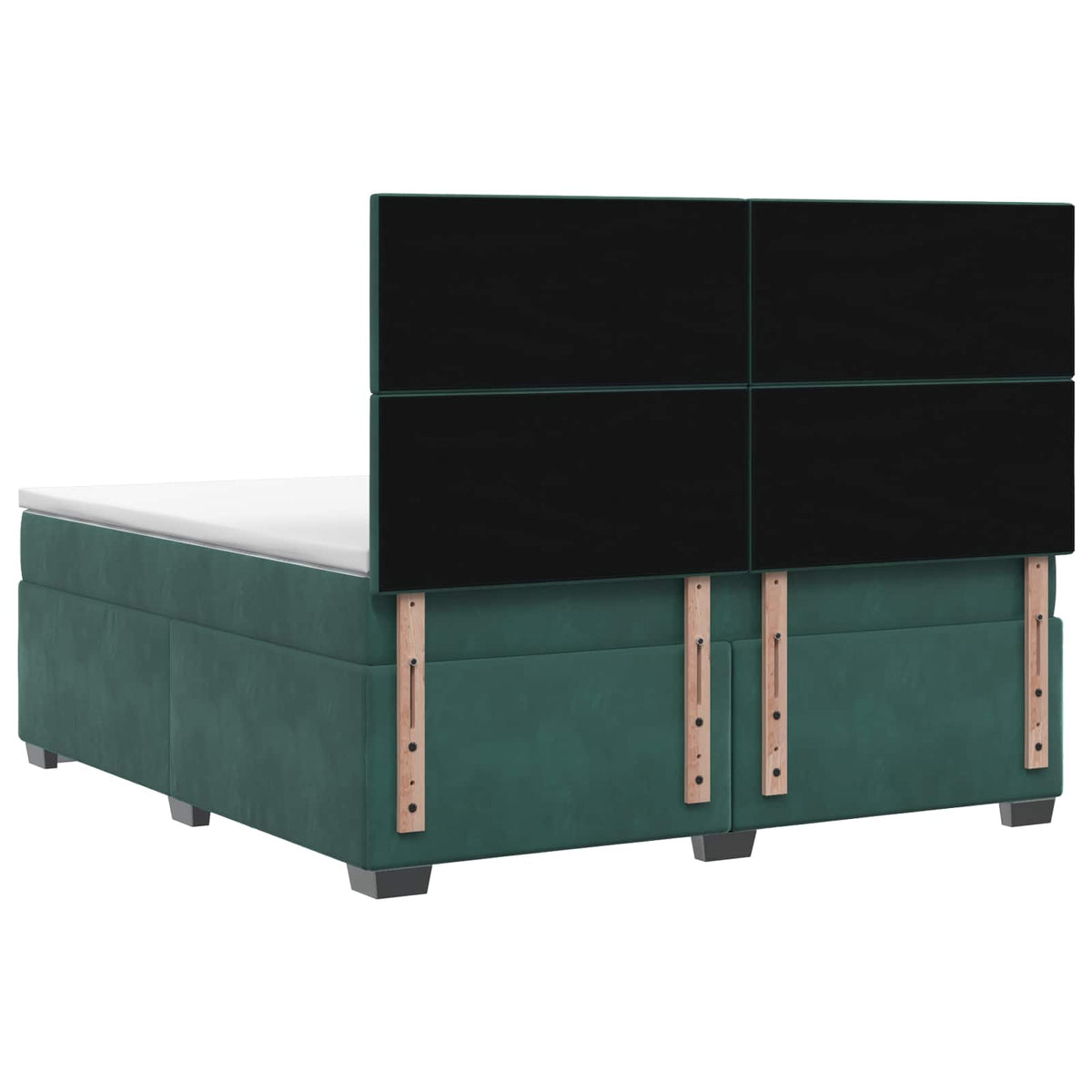 Lit boxspring avec matelas Vert foncé 140 x 200 cm Velours