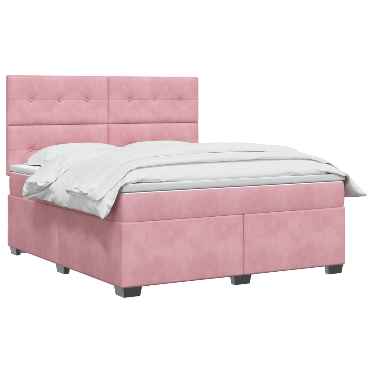 Lit boxspring avec matelas Rose 140 x 200 cm Velours