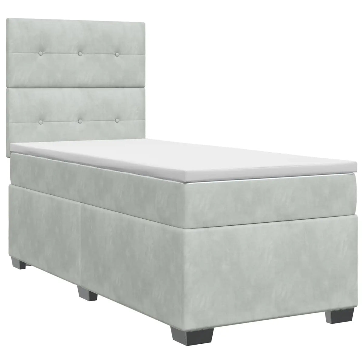 Lit boxspring avec matelas Gris clair Simple Velours - XIOS