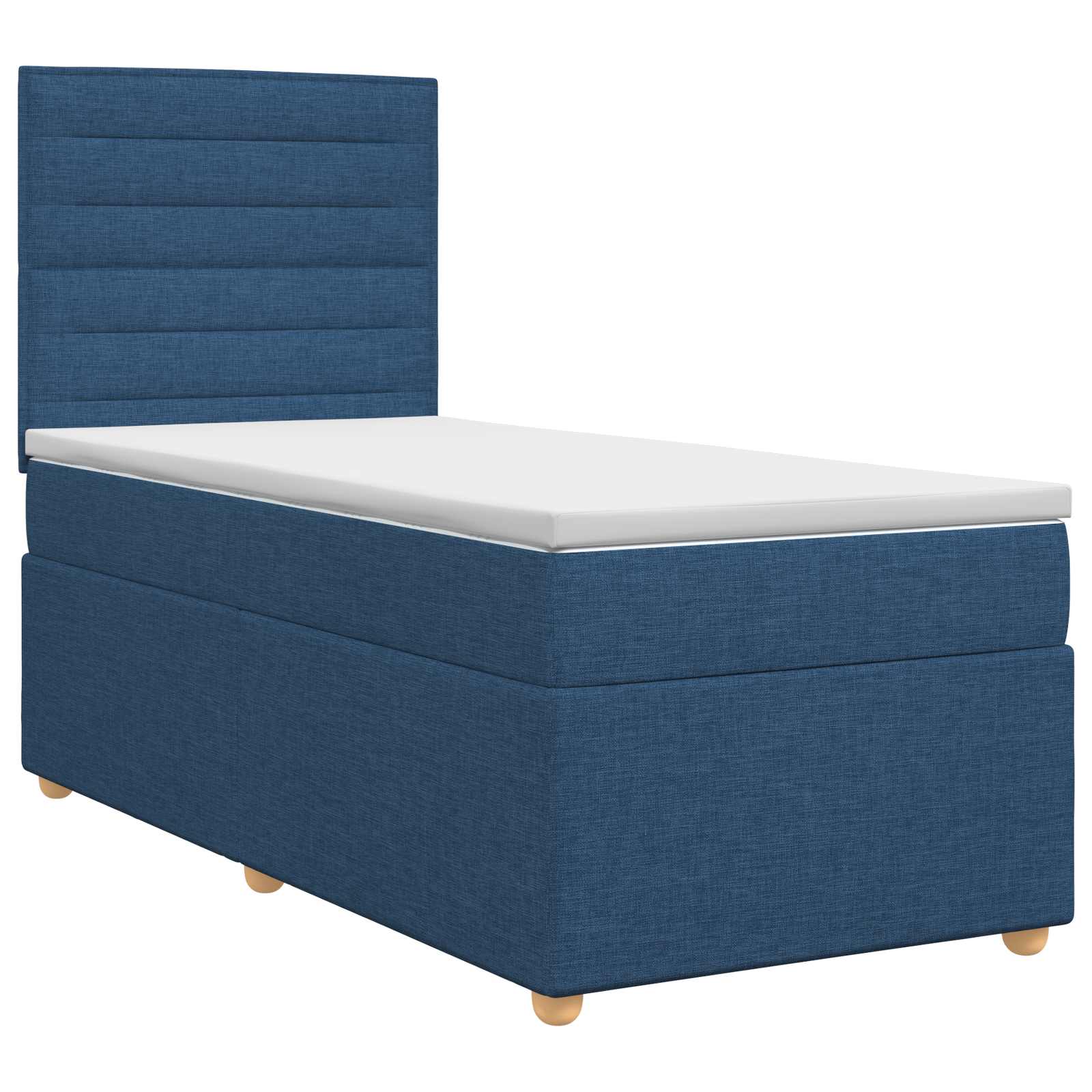 Lit boxspring avec matelas Bleu 80 x 200 cm Tissu