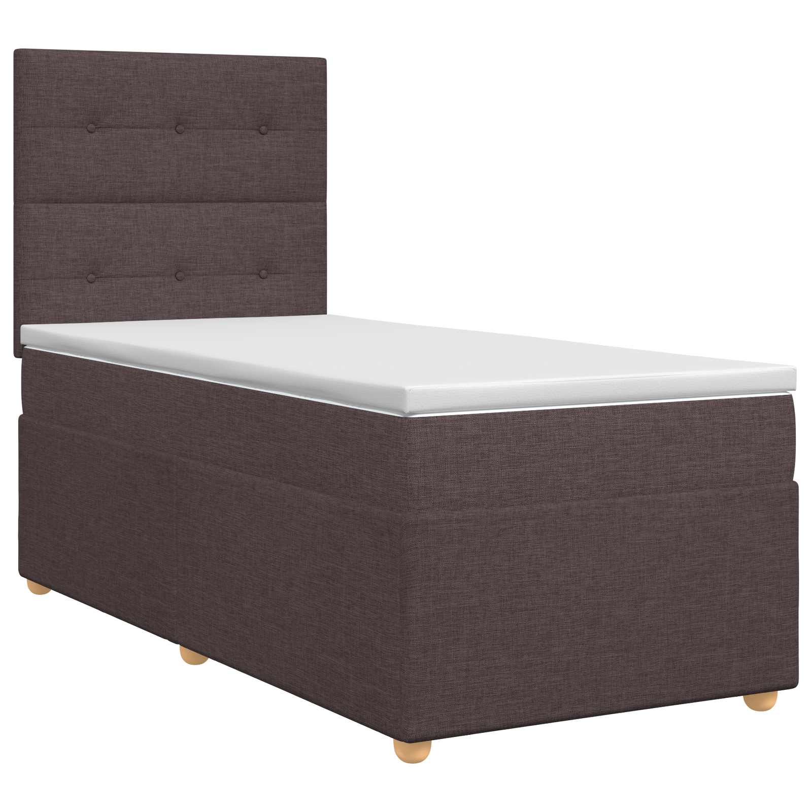 Lit boxspring avec matelas Marron foncé 80 x 200 cm Tissu
