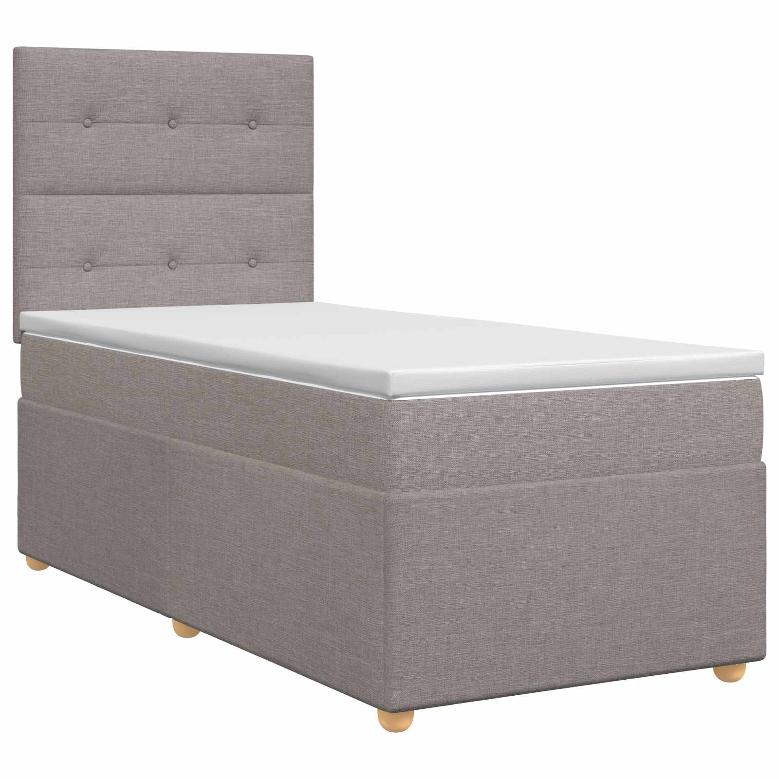 Lit boxspring avec matelas Taupe 80 x 200 cm Tissu - XIOS
