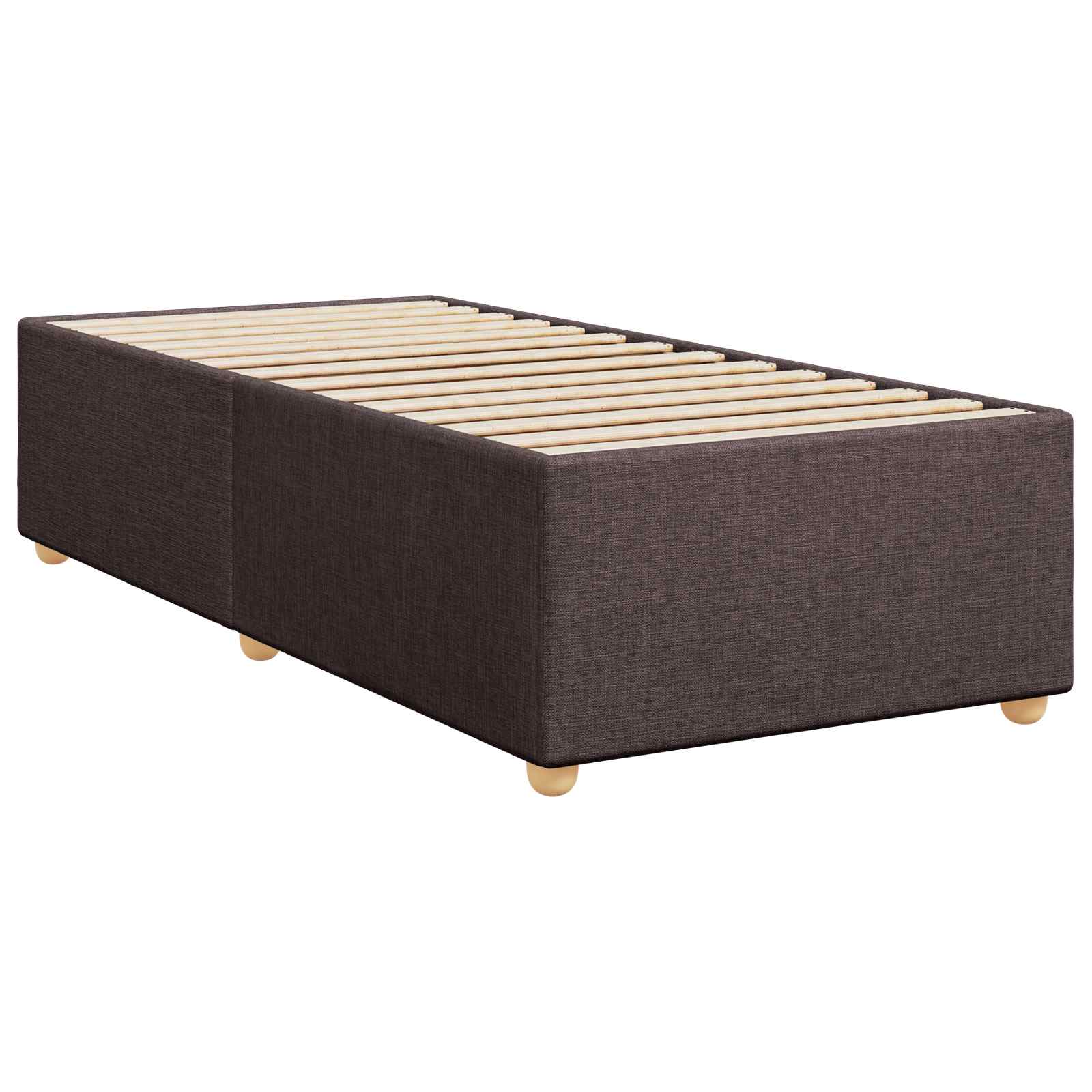 Lit boxspring avec matelas Marron foncé 80 x 200 cm Tissu