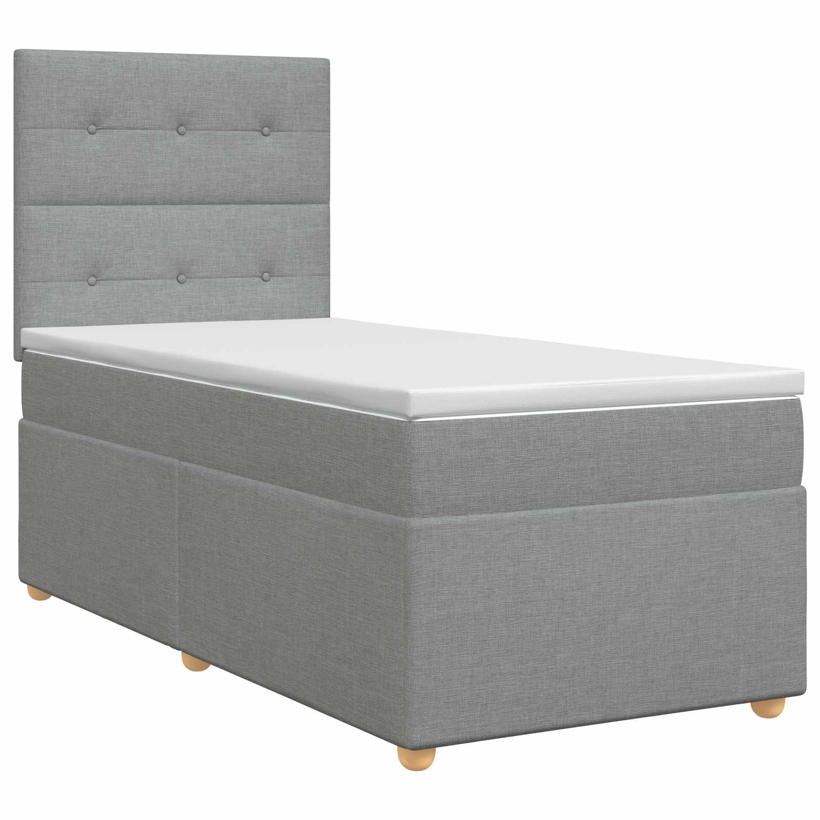 Lit boxspring avec matelas Gris clair 90 x 190 cm Tissu
