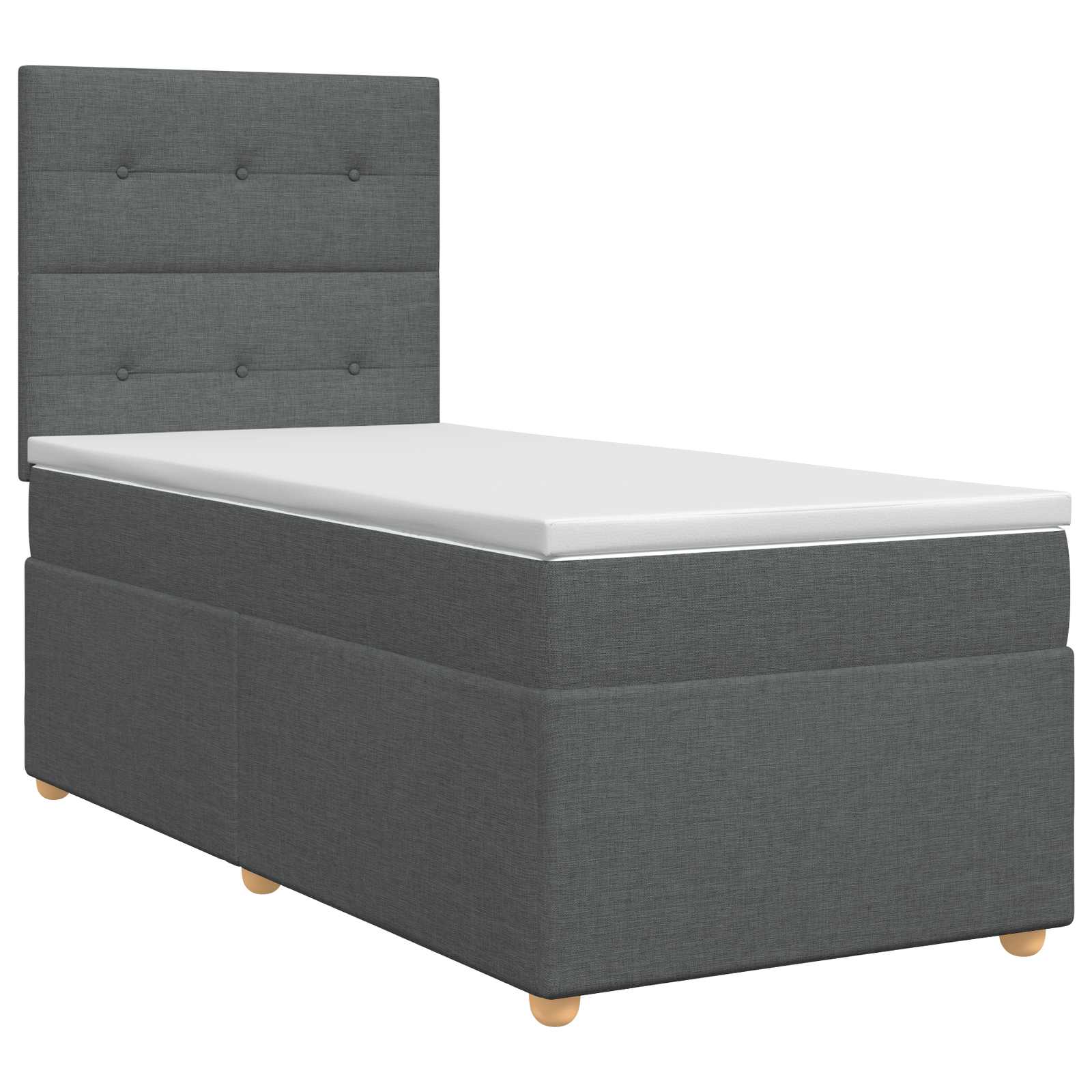 Lit boxspring avec matelas Gris foncé 90 x 190 cm Tissu