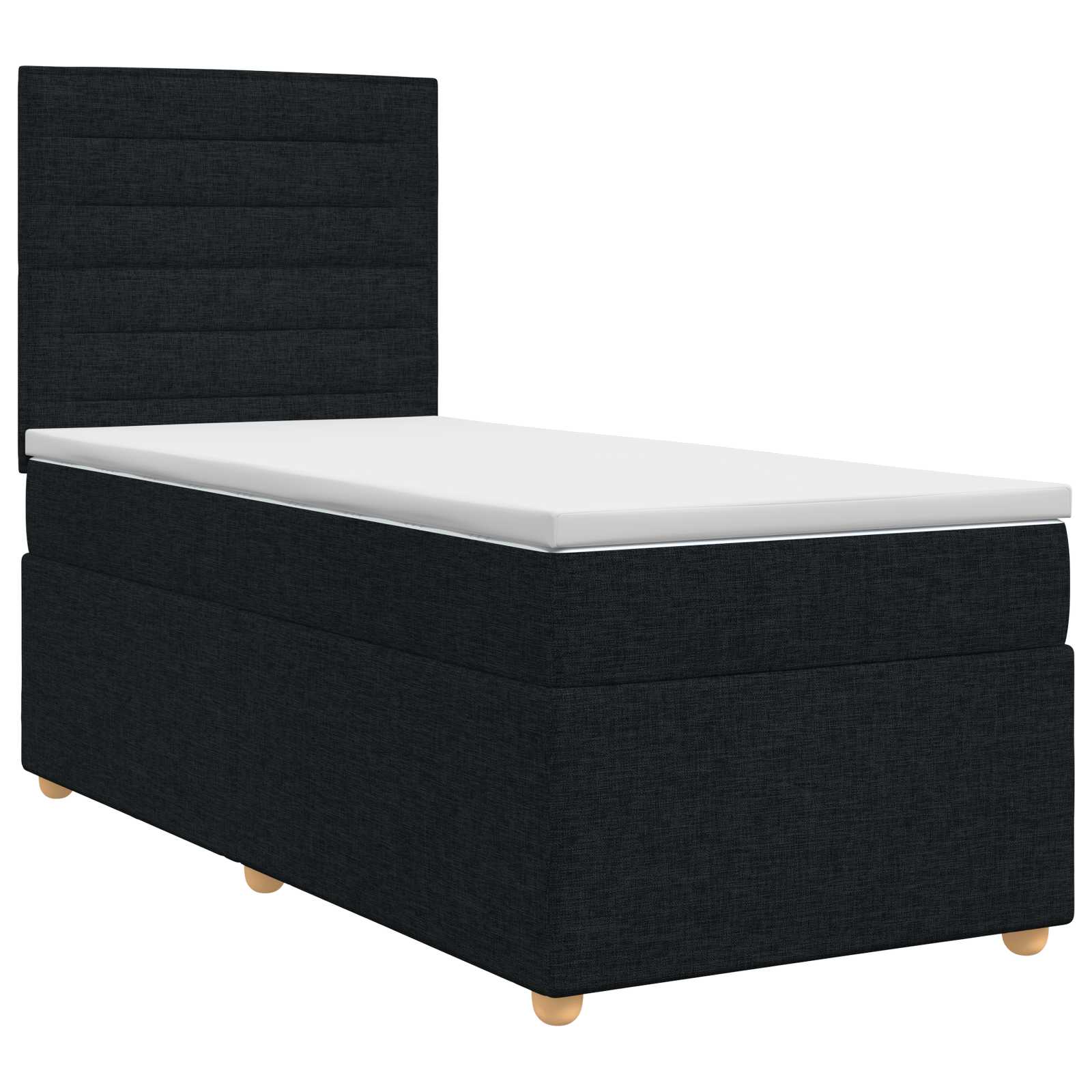 Lit boxspring avec matelas Noir 90 x 200 cm Tissu