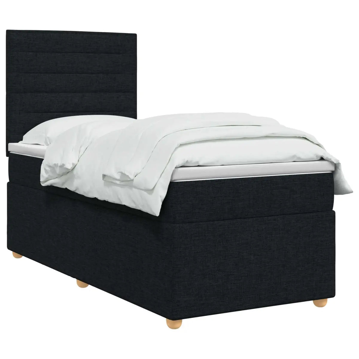 Lit boxspring avec matelas Noir 90 x 200 cm Tissu - XIOS