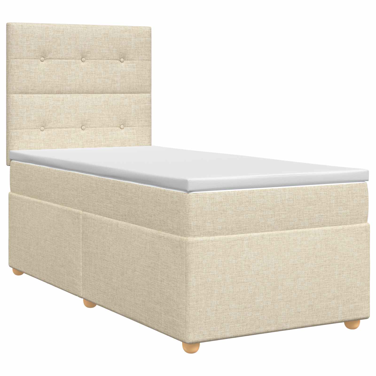 Lit boxspring avec matelas Crème 90 x 200 cm Tissu - XIOS