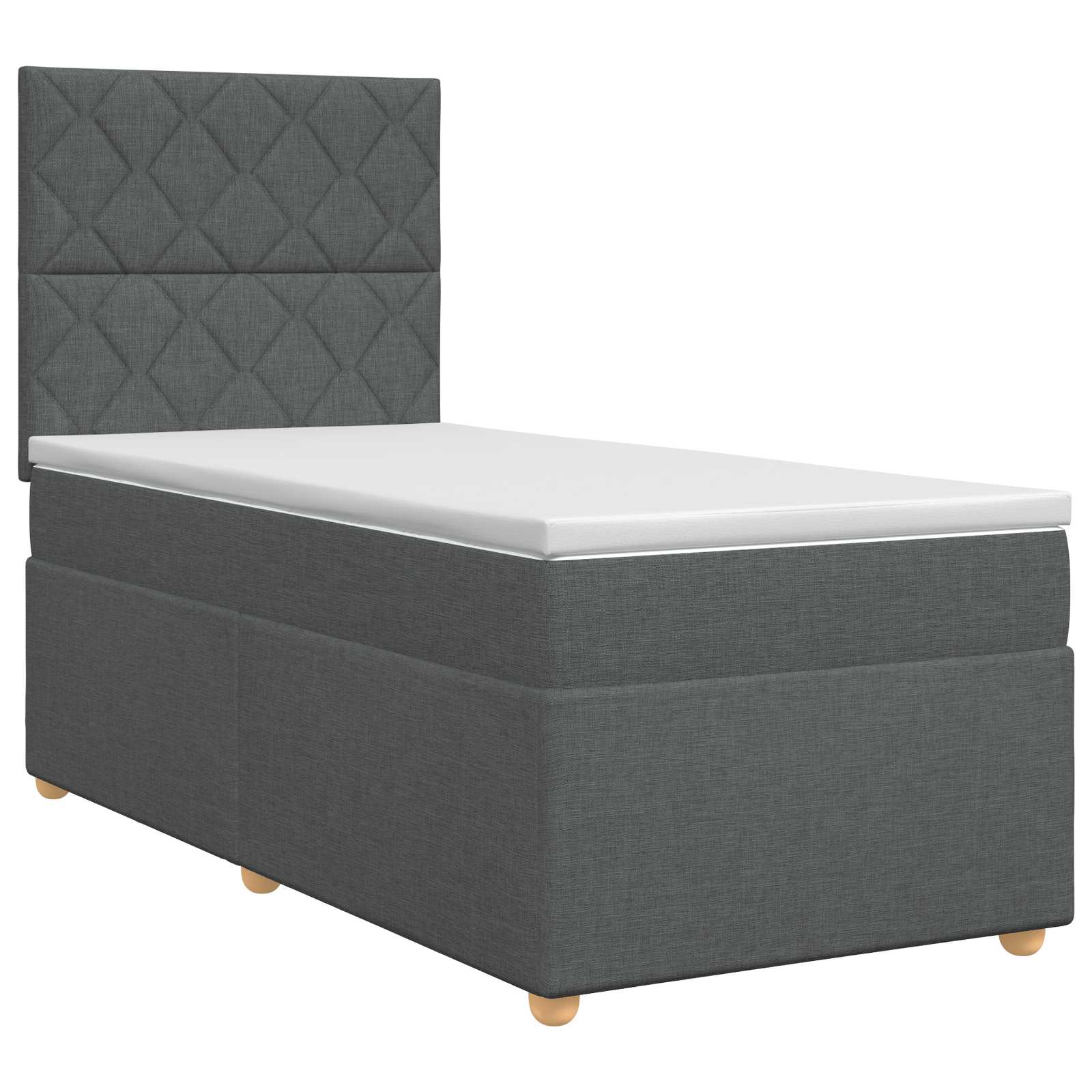 Lit boxspring avec matelas Gris foncé 90 x 200 cm Tissu - XIOS
