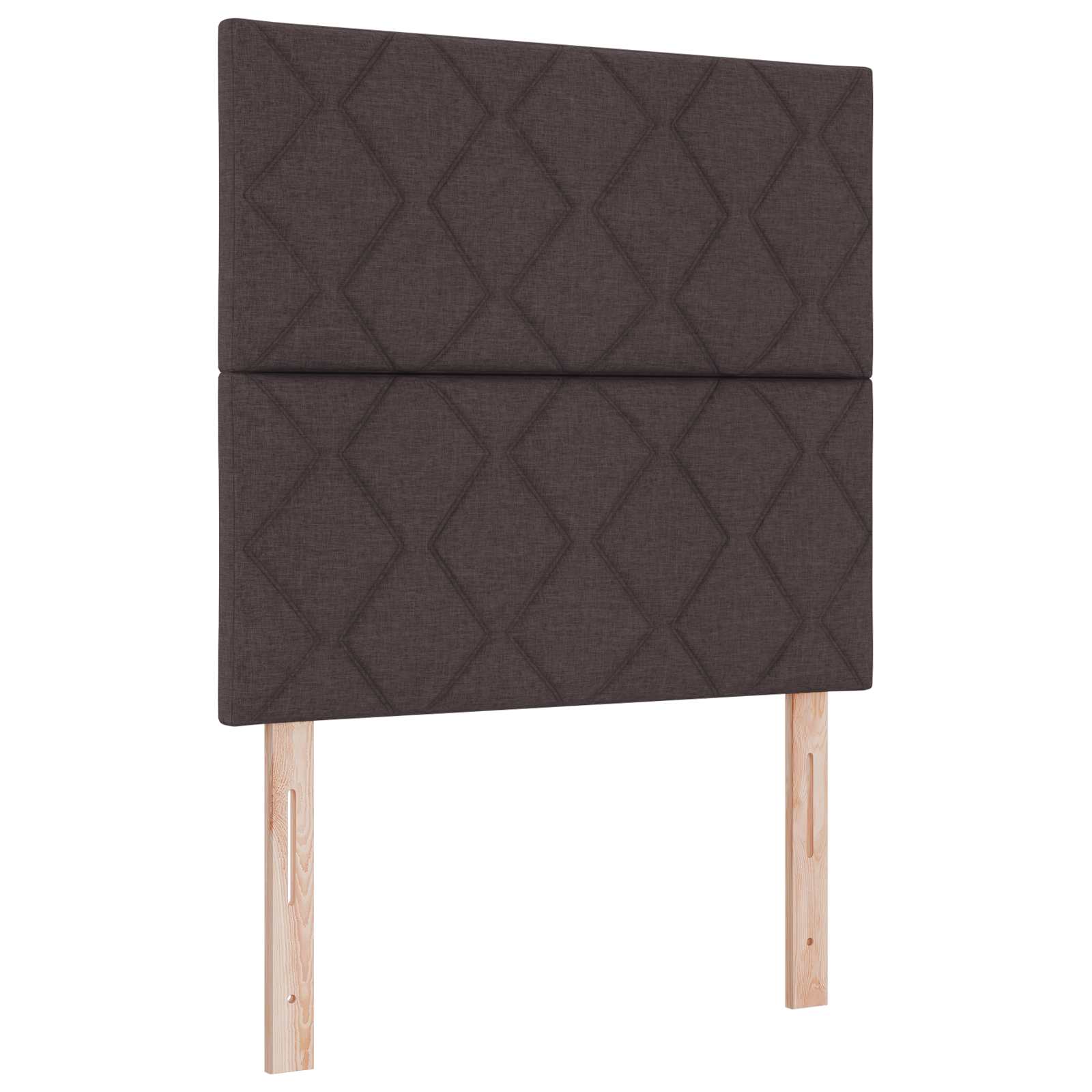 Lit boxspring avec matelas Marron foncé 90 x 200 cm Tissu
