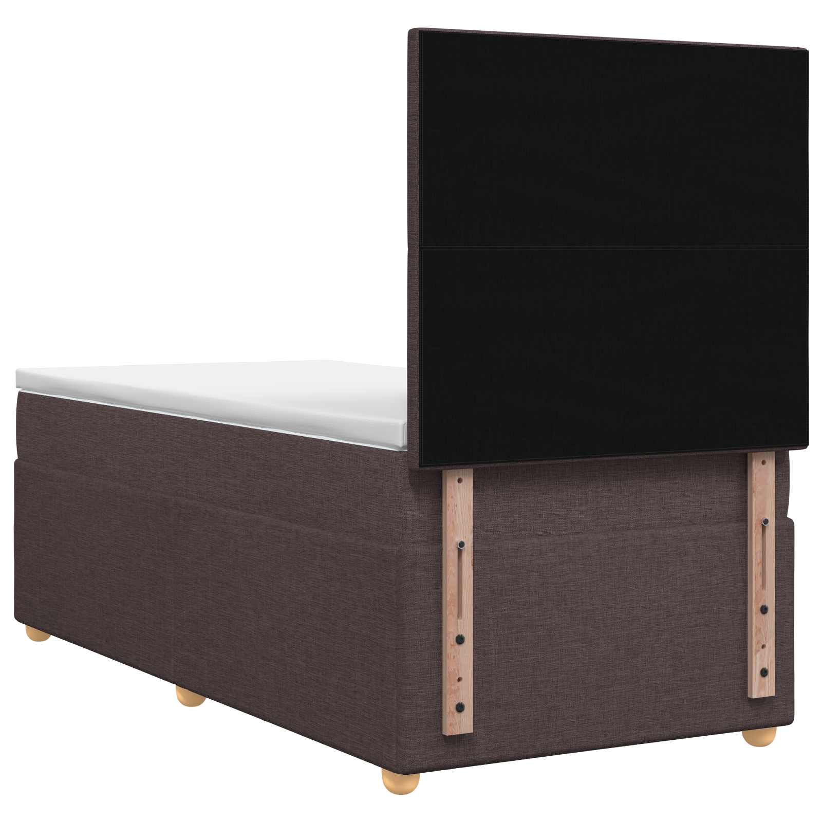 Lit boxspring avec matelas Marron foncé 90 x 200 cm Tissu