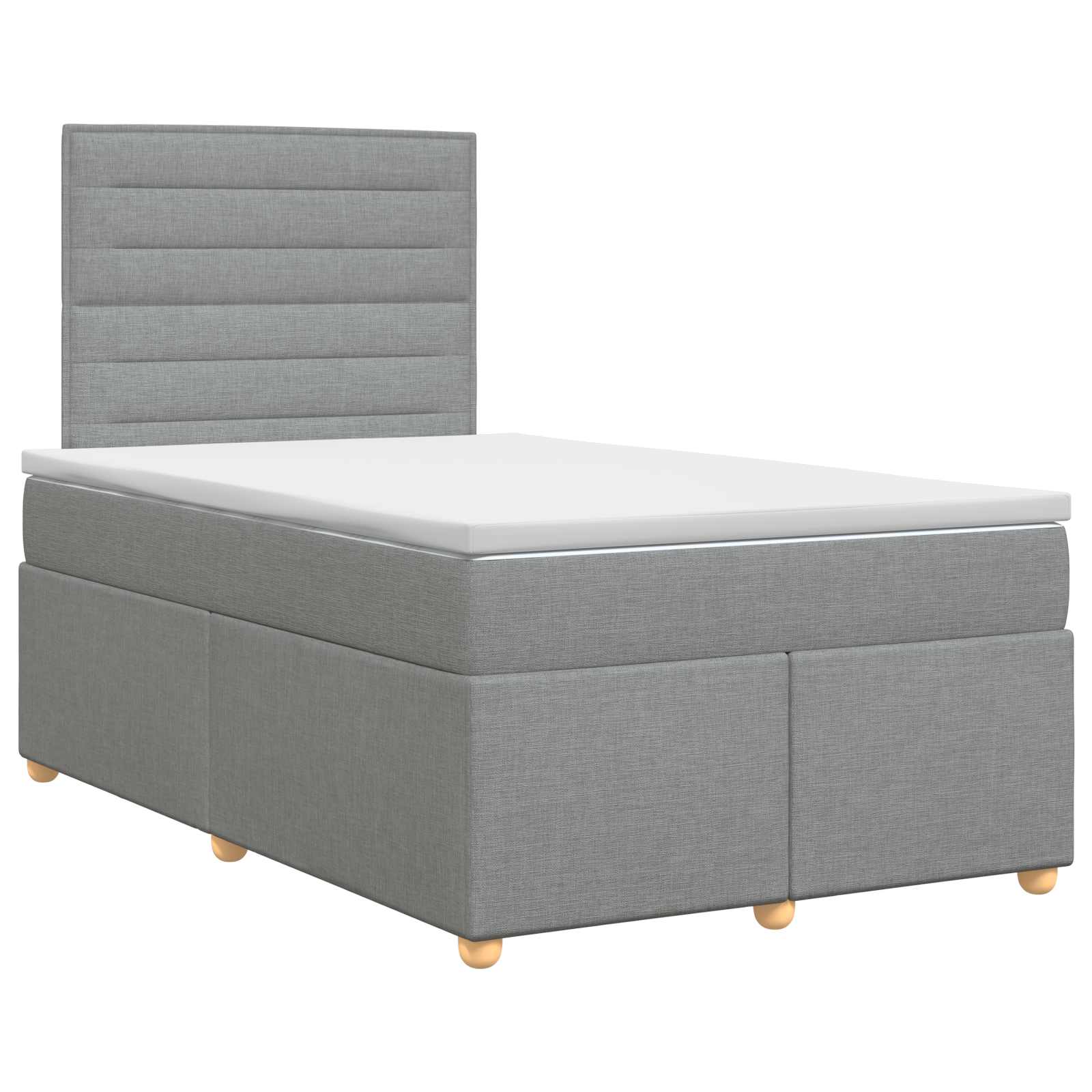 Lit boxspring avec matelas Gris clair 120 x 190 cm Tissu