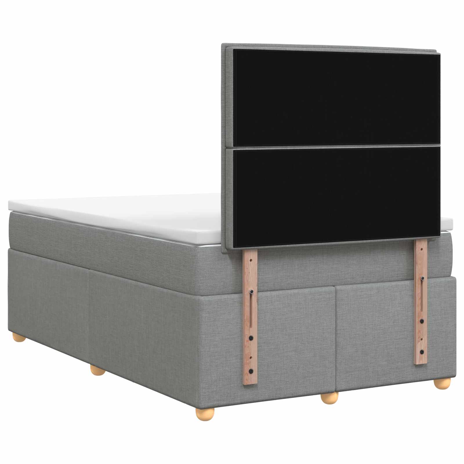 Lit boxspring avec matelas Gris clair 120 x 190 cm Tissu