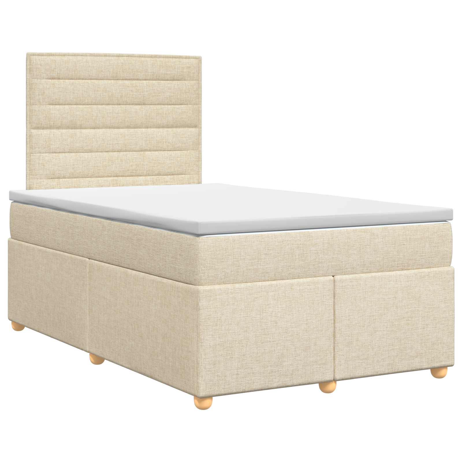 Lit boxspring avec matelas Crème 120 x 190 cm Tissu
