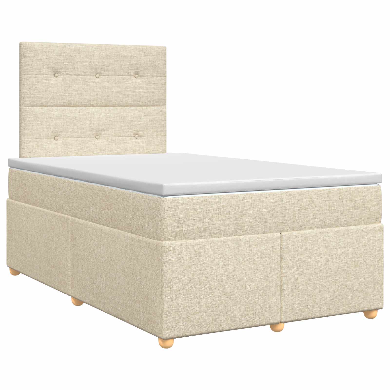 Lit boxspring avec matelas Crème 120 x 190 cm Tissu