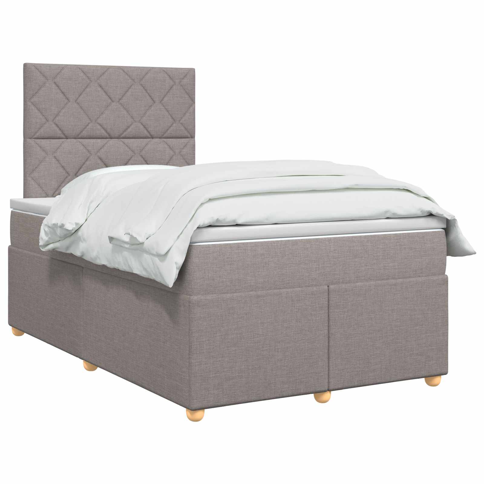Lit boxspring avec matelas Taupe 120 x 190 cm Tissu