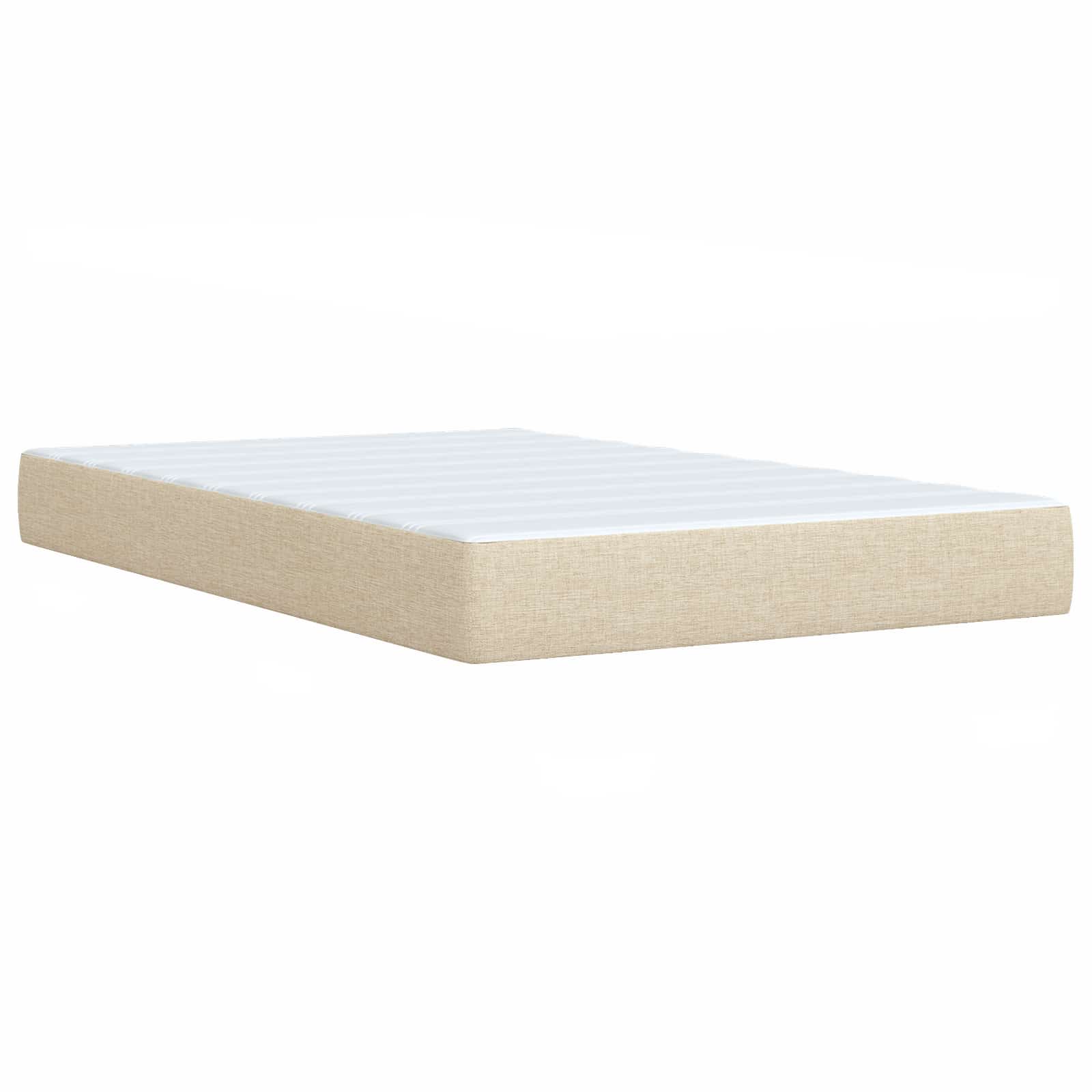 Lit boxspring avec matelas Crème 120 x 190 cm Tissu