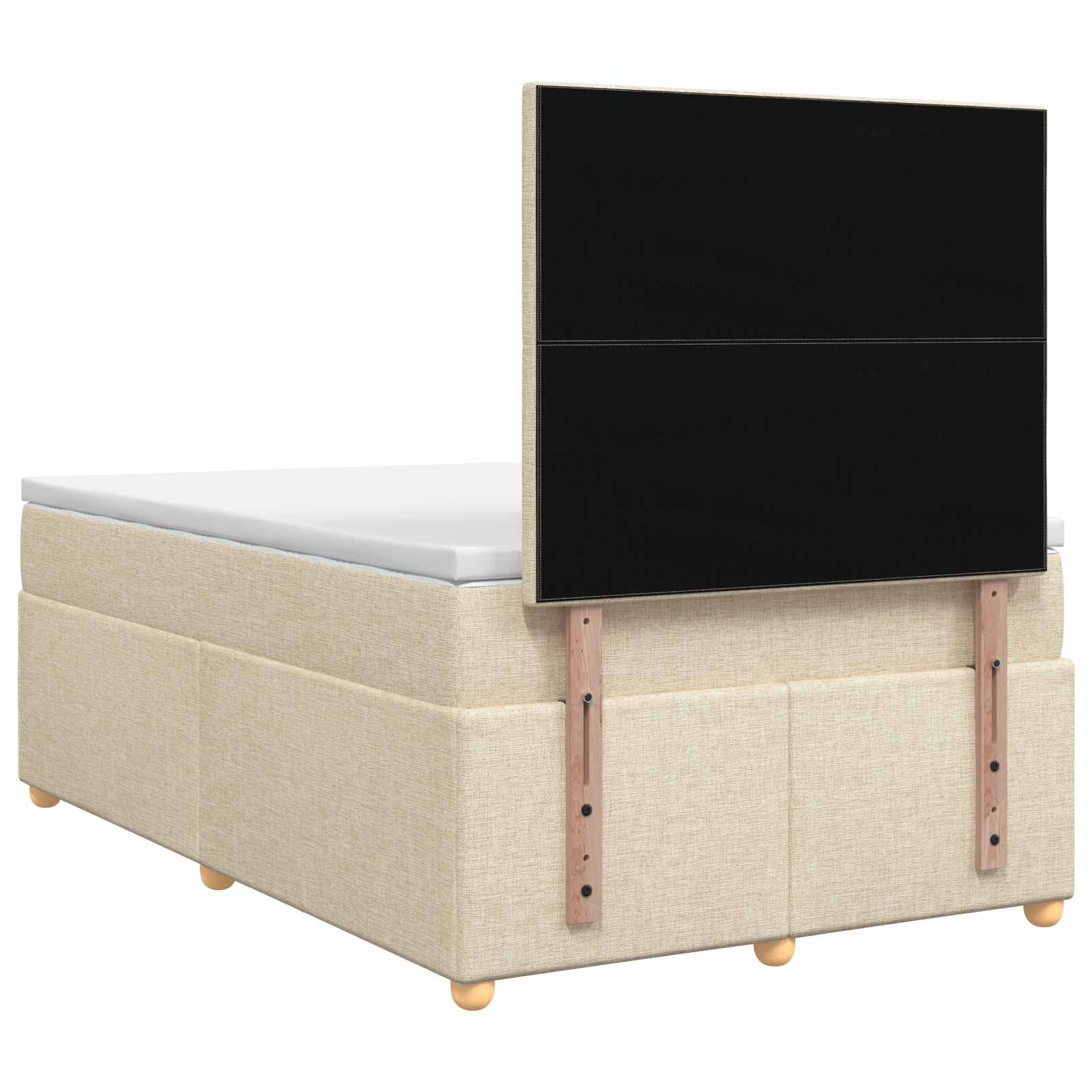 Lit boxspring avec matelas Crème 120 x 190 cm Tissu