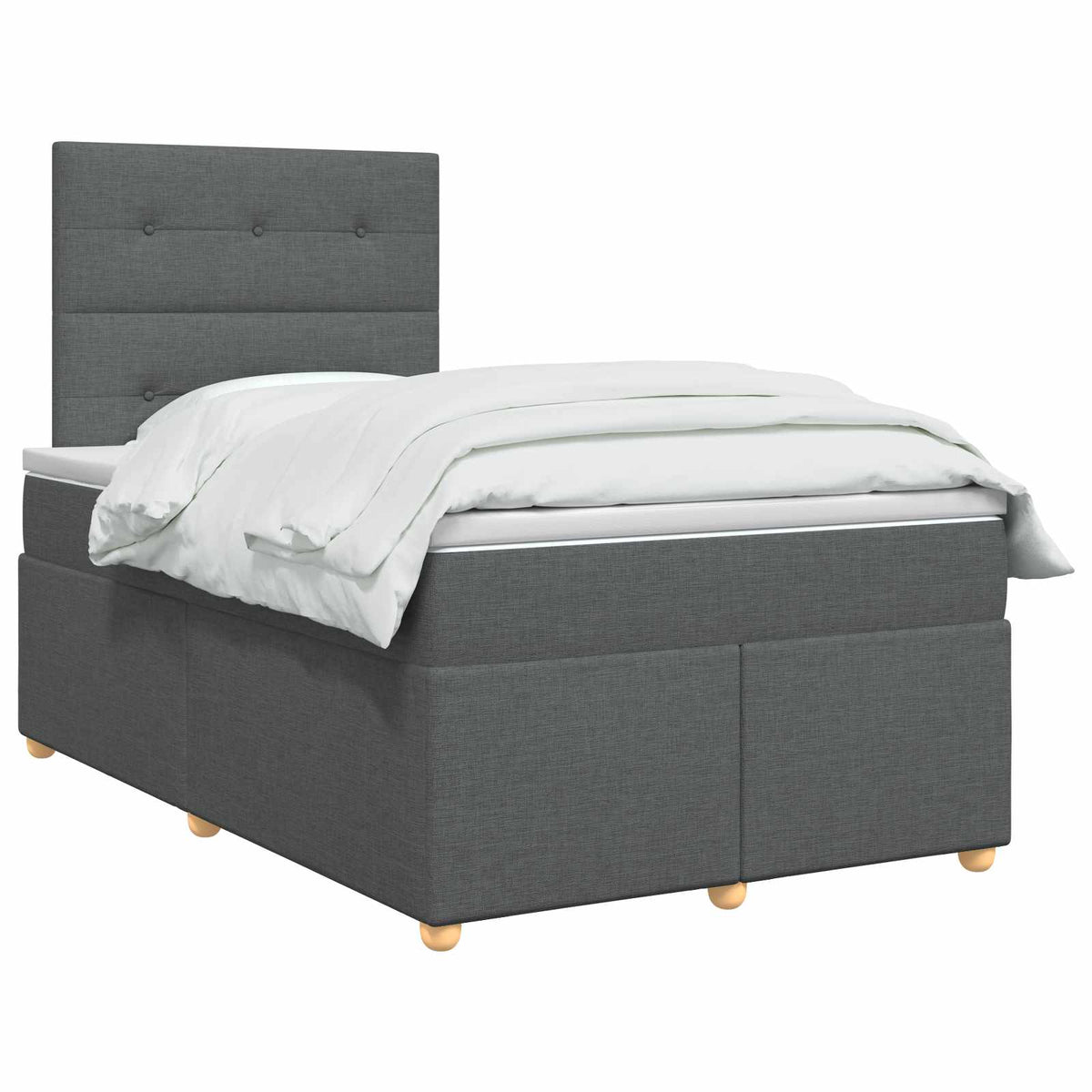 Lit boxspring avec matelas Gris foncé 120 x 200 cm Tissu