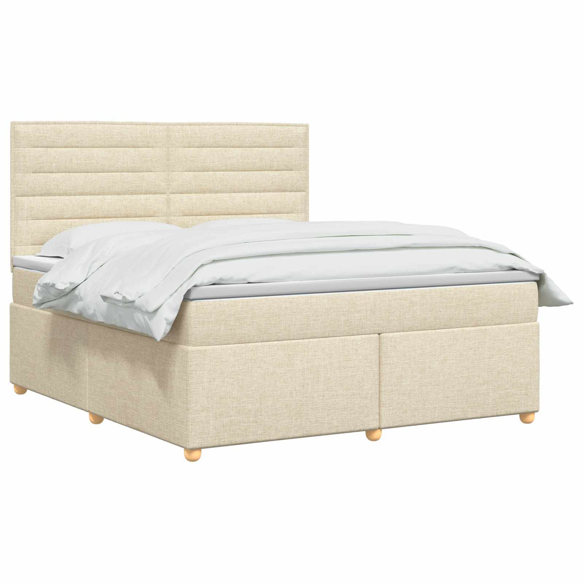 Lit boxspring avec matelas Crème 140 x 190 cm Tissu