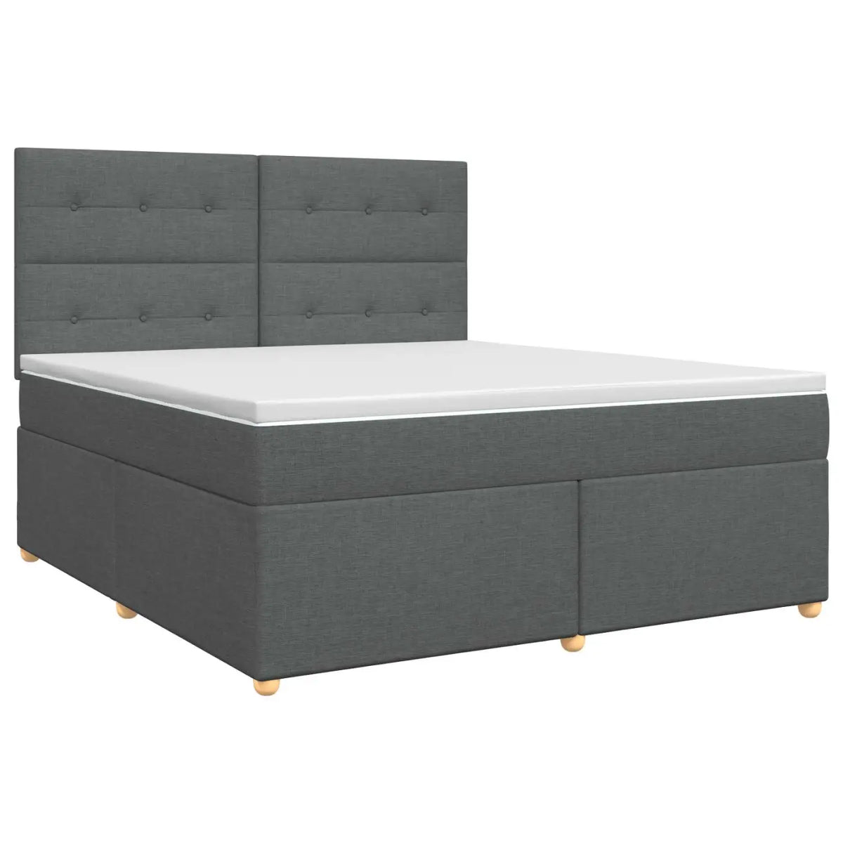 Lit boxspring avec matelas Gris foncé 140 x 190 cm Tissu - XIOS