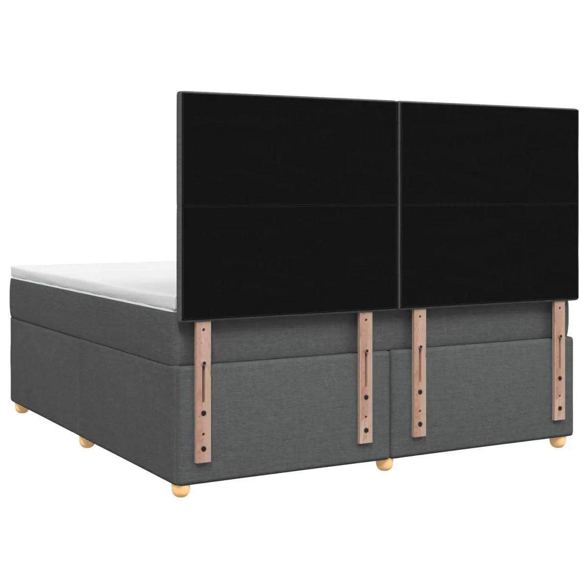 Lit boxspring avec matelas Gris foncé 140 x 190 cm Tissu - XIOS