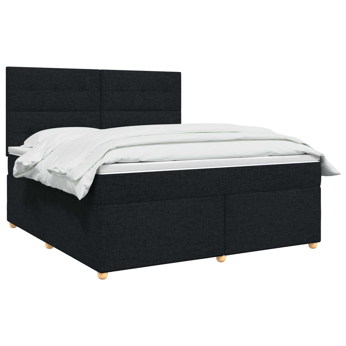 Lit boxspring avec matelas Noir 140 x 190 cm Tissu