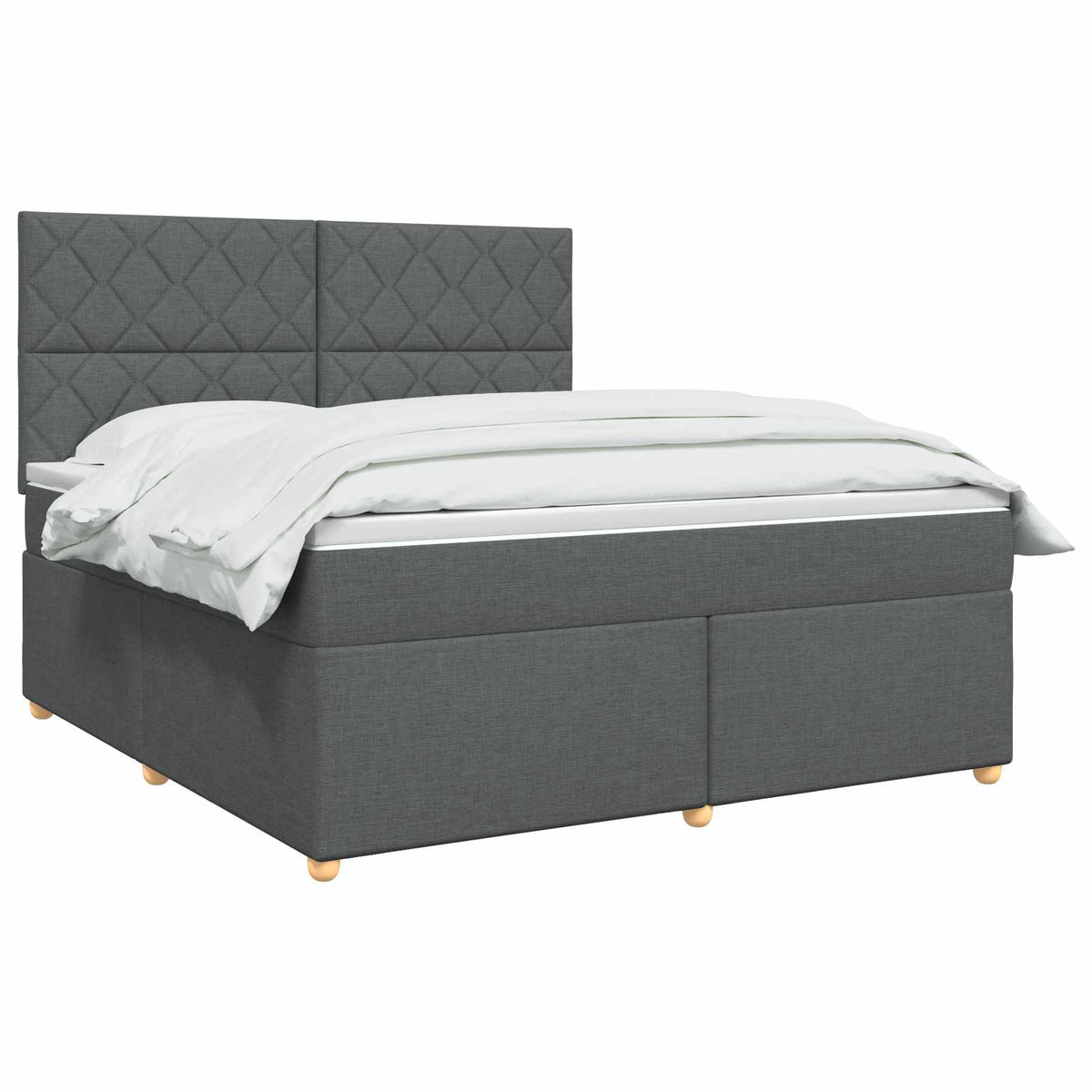 Lit boxspring avec matelas Gris foncé 140 x 190 cm Tissu