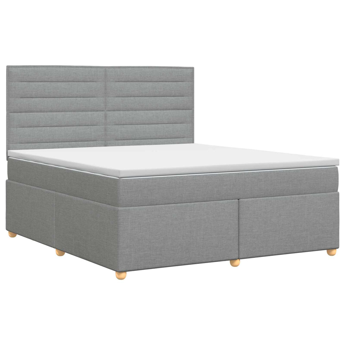 Lit boxspring avec matelas Gris clair 140 x 200 cm Tissu