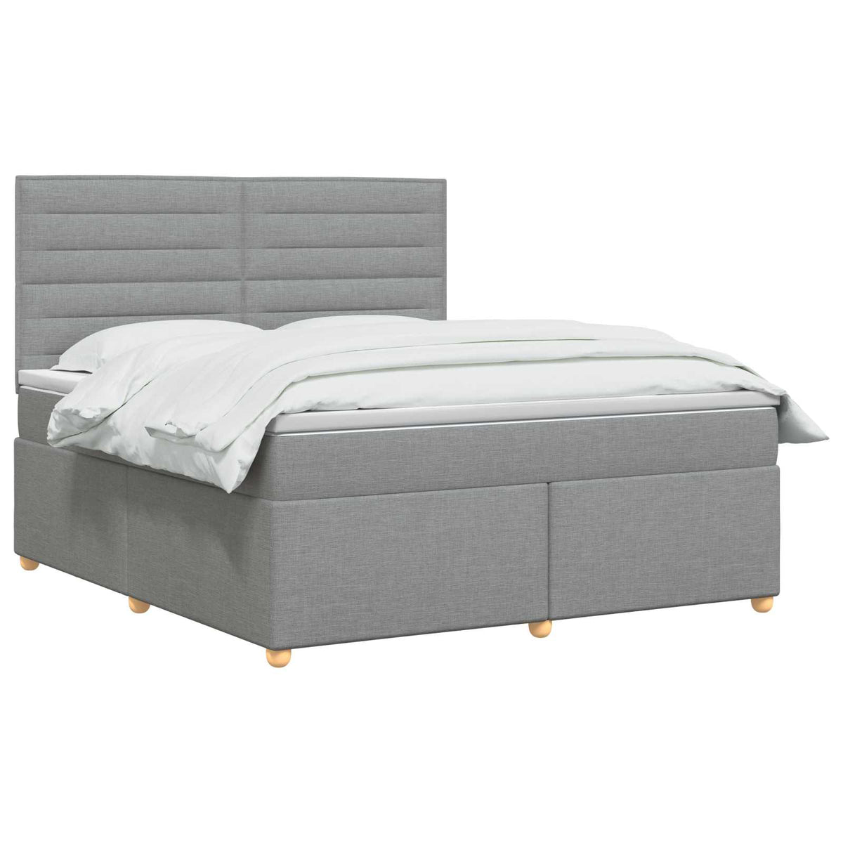 Lit boxspring avec matelas Gris clair 140 x 200 cm Tissu